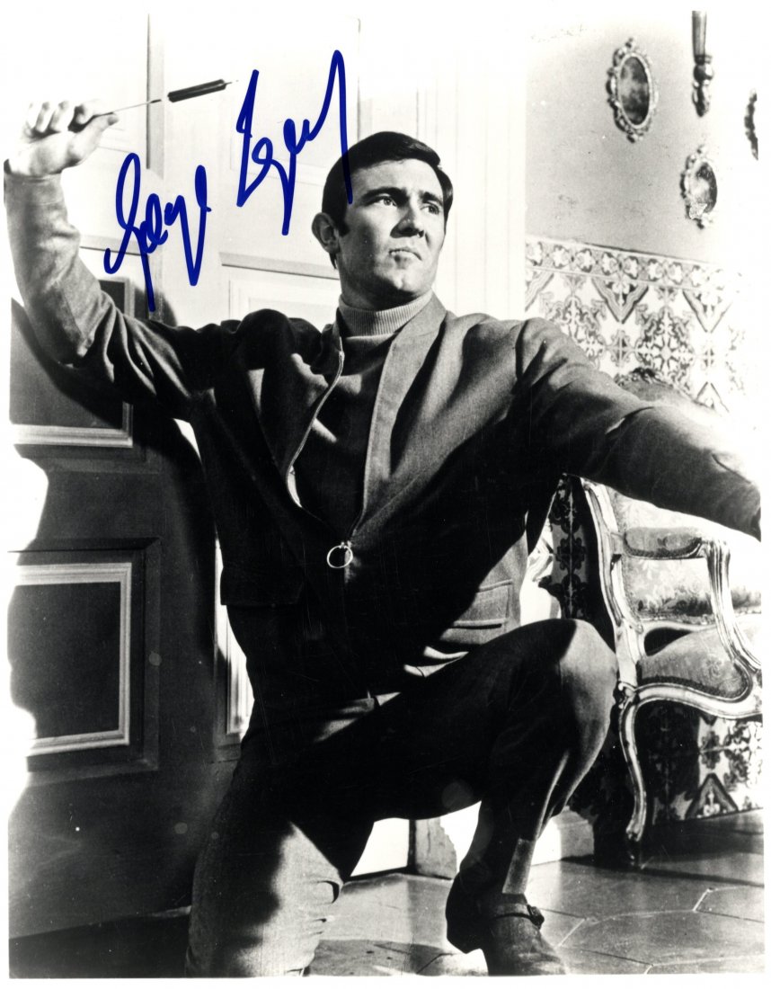 JAMES BOND: Selection of signed 8 x 10 photographs: JAMES BOND: Selection of signed 8 x 10 photographs by various actors who have starred in James Bond films in different roles comprising George Lazenby (2), Robert Brown, Rick Yune and Mads Mikkelsen.