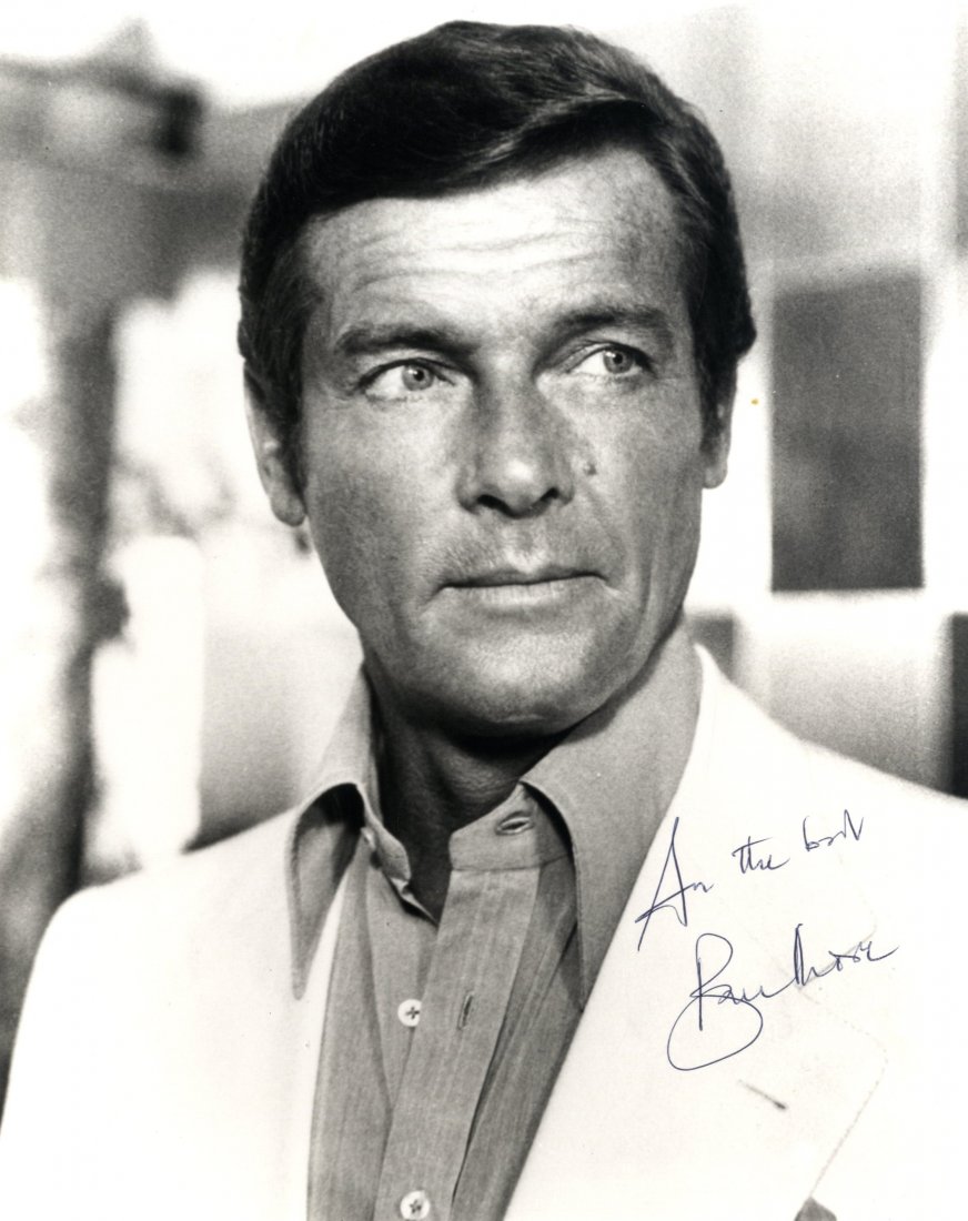 JAMES BOND: Selection of signed 8 x 10 photographs: JAMES BOND: Selection of signed 8 x 10 photographs, colour (3), by various actors and actresses who have starred in James Bond films comprising Roger Moore (James Bond), Desmond Llewelyn (Q), Geoffrey