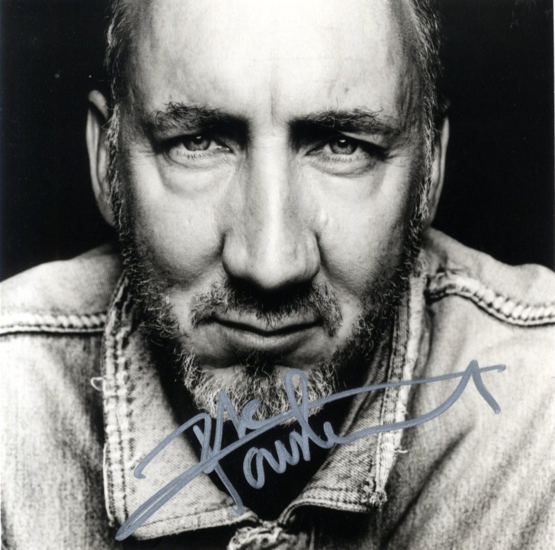 POPULAR MUSIC: Selection of signed postcard photog: POPULAR MUSIC: Selection of signed postcard photographs and slightly larger, 8 x 10s etc. by various popular singers and musicians including Pete Townshend, George Martin, Bryan Ferry, Kate Bush, Stev