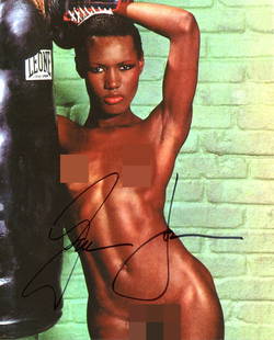JONES GRACE: (1948- ): JONES GRACE: (1948- ) Jamaican Singer, Model and Actress, remembered for her portrayal of May Day, the lover of Max Zorin and his chief henchwoman, in the James Bond spy film A View to a Kill (1985).