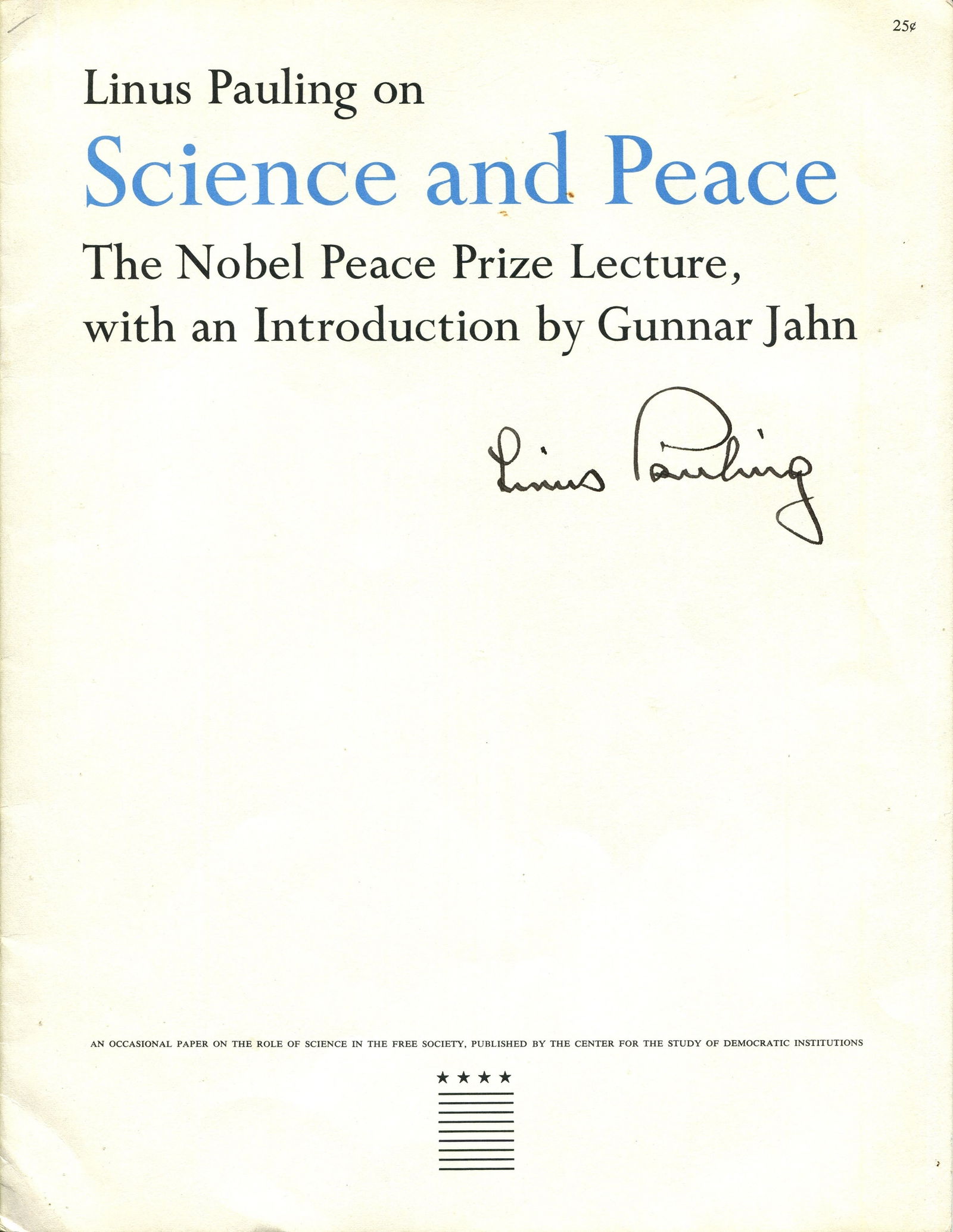 PAULING LINUS: (1901-1994) (1 of 1)