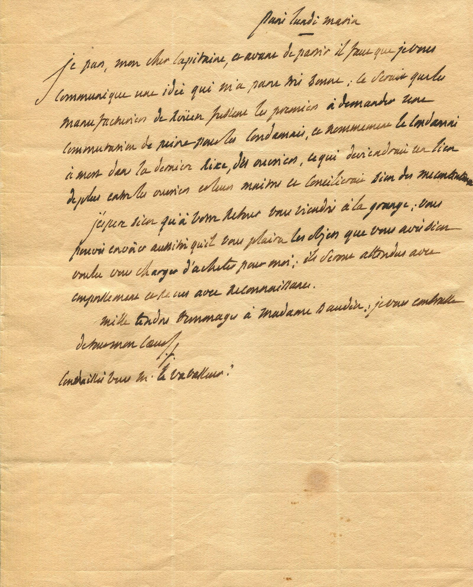 LAFAYETTE MARQUIS DE: (1757-1834) (1 of 2)