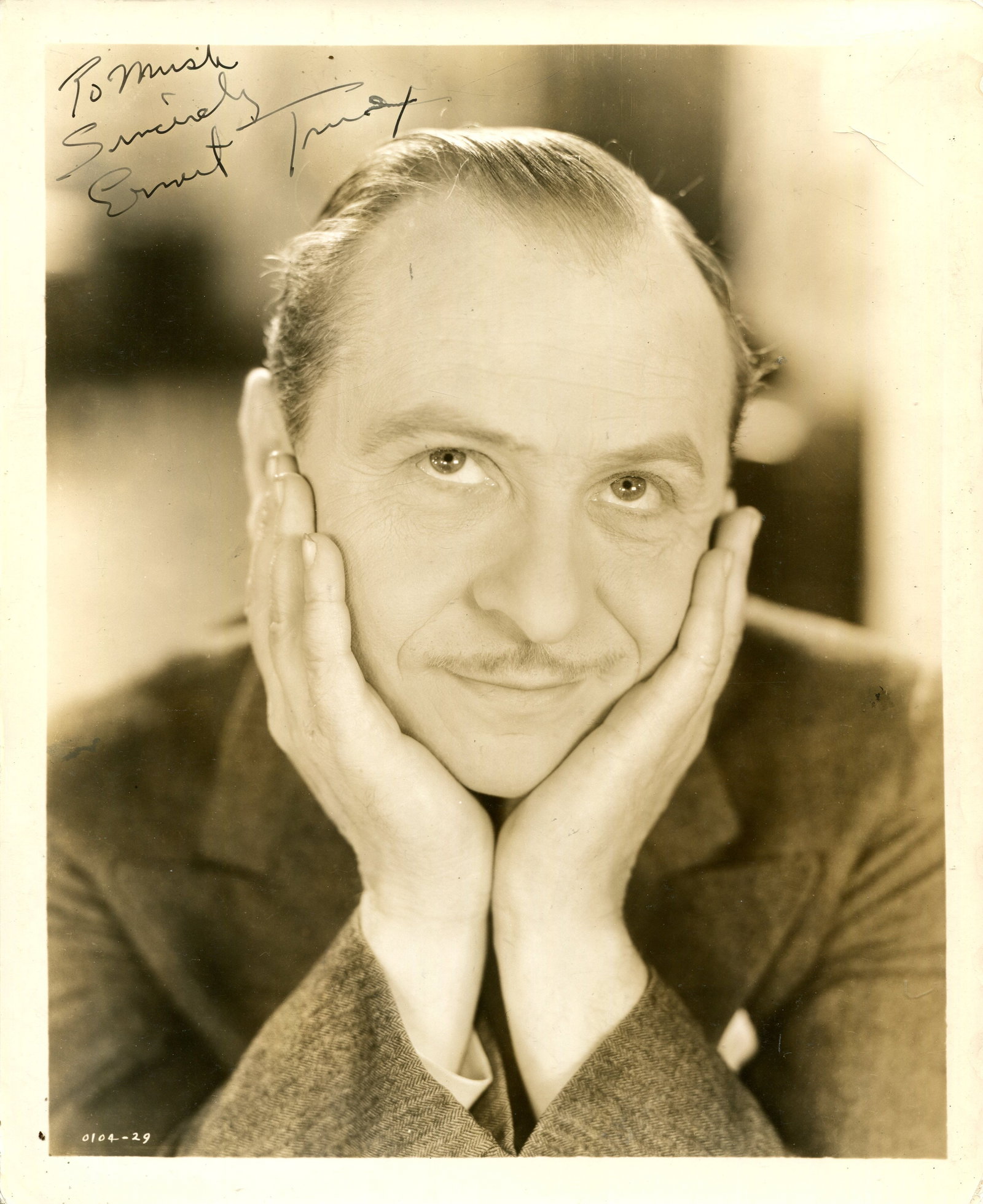 HOLLYWOOD ACTORS: (x7): HOLLYWOOD ACTORS: Selection of vintage signed 8 x 10 photographs by various Hollywood film stars comprising Ernest Truex, Robert Montgomery, Franchot Tone, Guy Kibbee, Richard Arlen, John Beal, and Wa