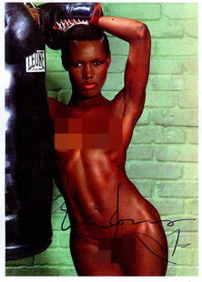 JONES GRACE: (1948- ): JONES GRACE: (1948- ) Jamaican Singer, Model and Actress, remembered for her portrayal of May Day, the lover of Max Zorin and his chief henchwoman, in the James Bond spy film A View to a Kill (1985).