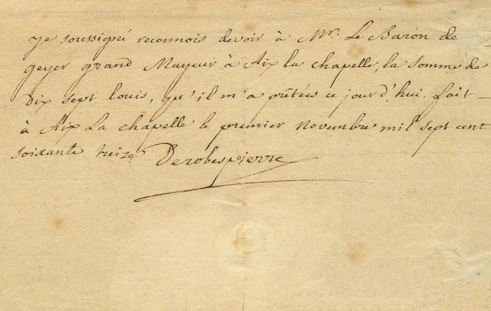 ROBESPIERRE FRANÇOIS DE: (1732-1777) (1 of 1)