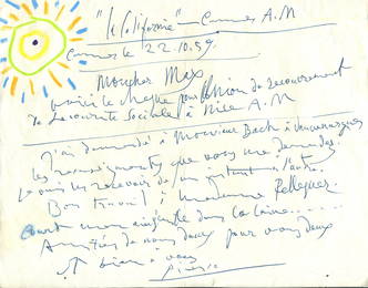 PICASSO PABLO: (1881-1973) Illustrated with a beautifully vibrant sun