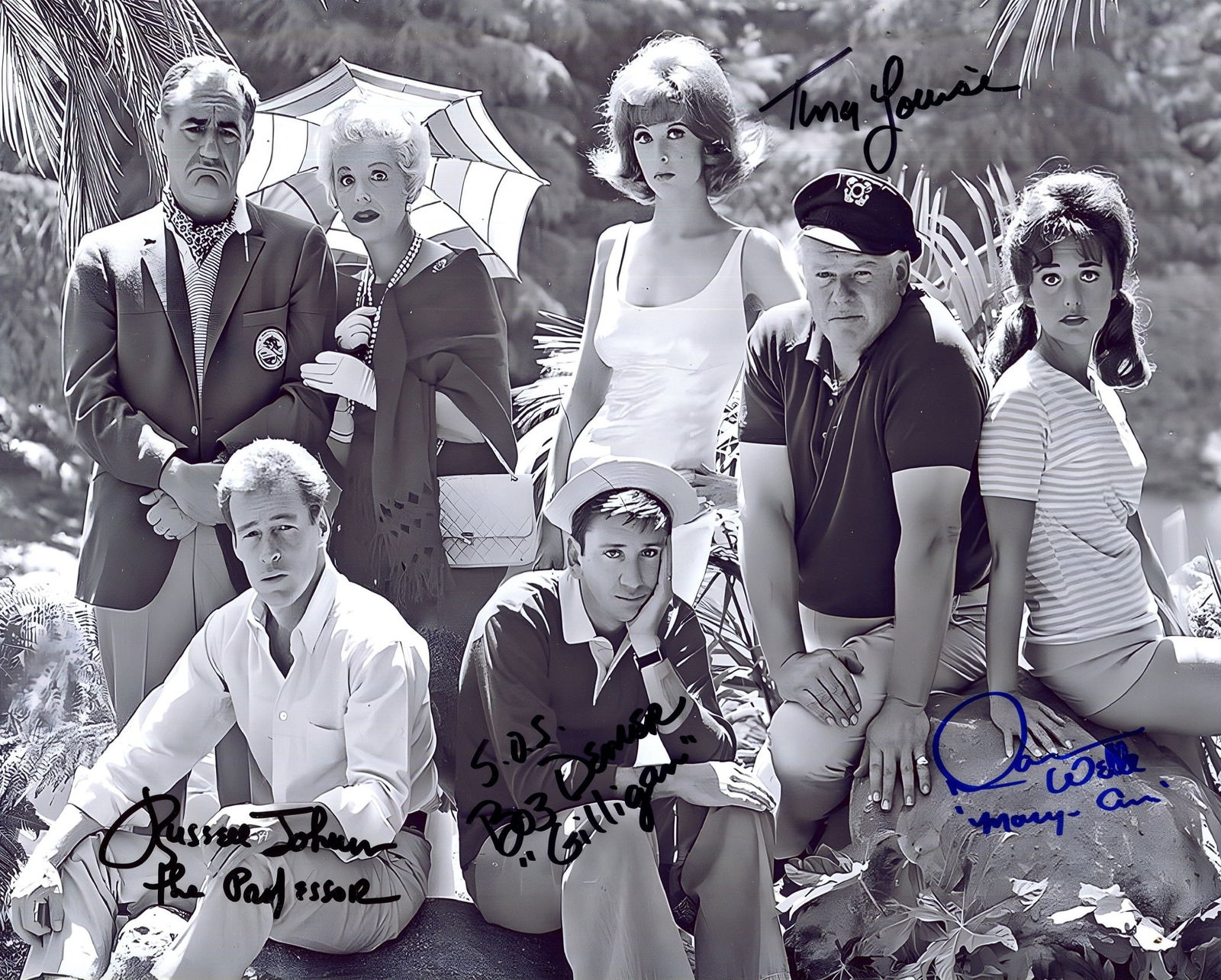 GILLIGAN´ S ISLAND: (x3): GILLIGAN´S ISLAND: Multiple signed 10 x 8 photograph by four of the cast members of the American television sitcom Gilligan´s Island (1964-67) individually, comprising Bob Denver (Willy Gilliagn),
