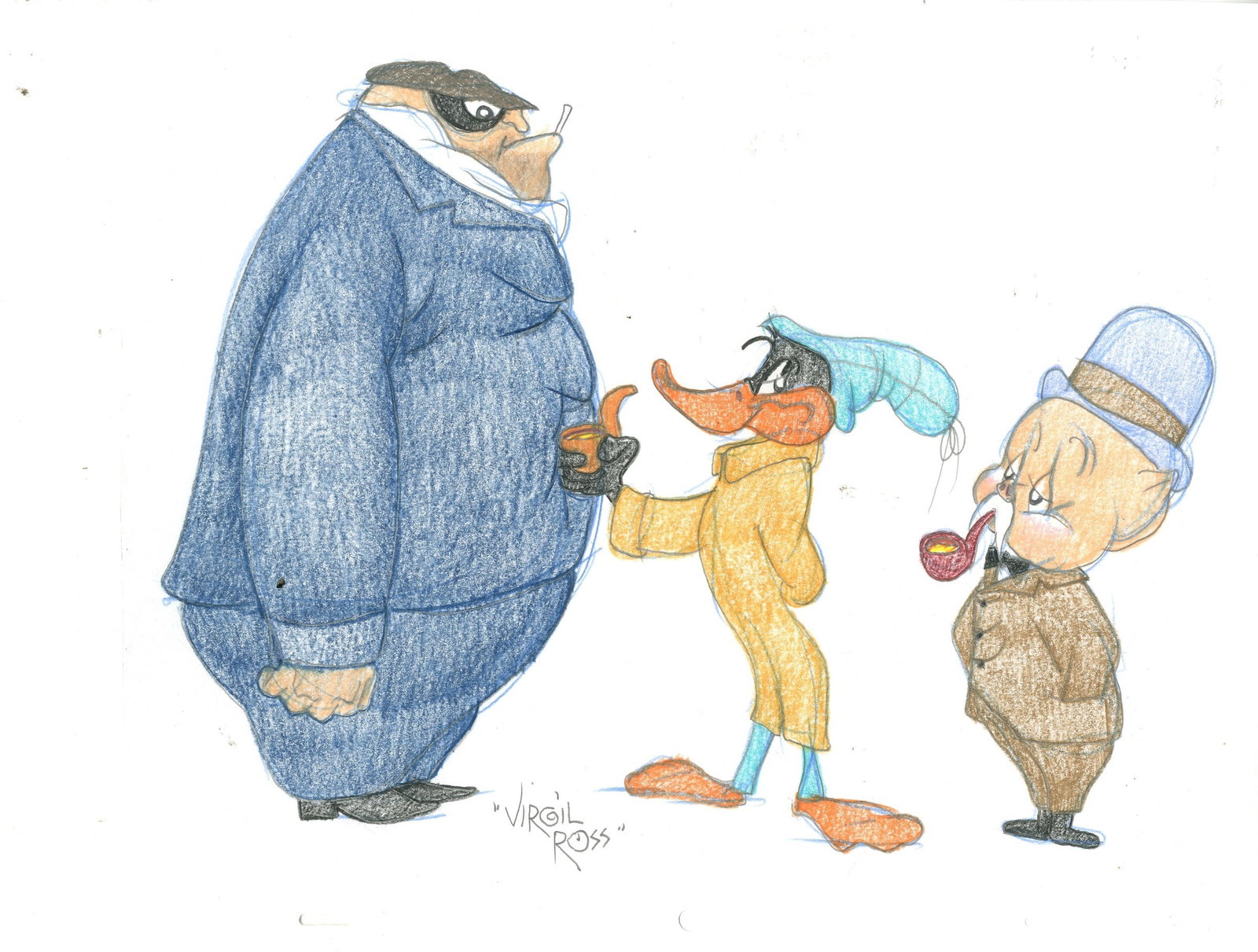 ROSS VIRGIL: (1907-1996): ROSS VIRGIL: (1907-1996) American cartoonist and animator, best known for his collaboration with Friz Freleng and for animating many of the Warner Bros. cartoons, particularly those featuring Bugs Bun