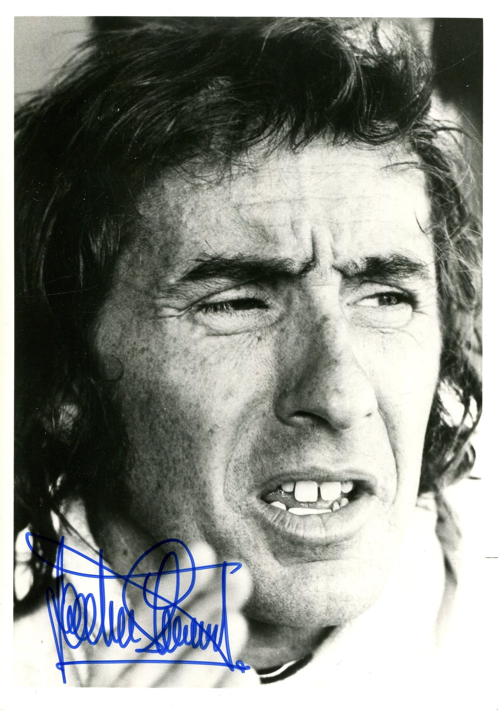 STEWART JACKIE: (1939- ): STEWART JACKIE: (1939- ) British Formula One racing Driver. Stewart won the world Driver´s Championship in 1969, 1971 and 1973. A good signed 5 x 7 photograph, the image showing Stewart in a