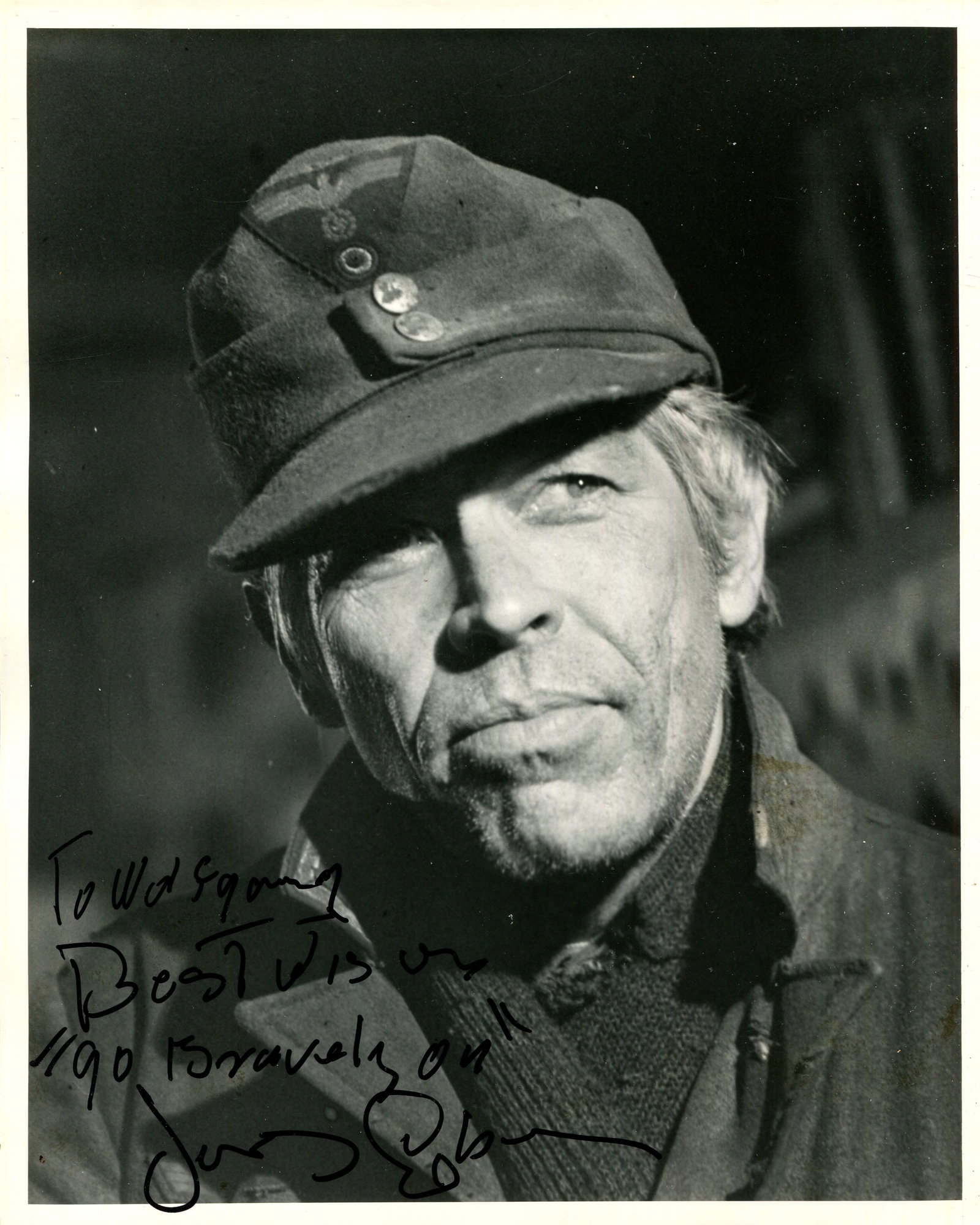 COBURN JAMES: (1928-2002): COBURN JAMES: (1928-2002) American actor, Academy Award winner for Best Supporting Actor in 1998 for his role as Glen Whitehouse in Affliction. Signed and inscribed 8 x 10 photograph of Coburn in a he