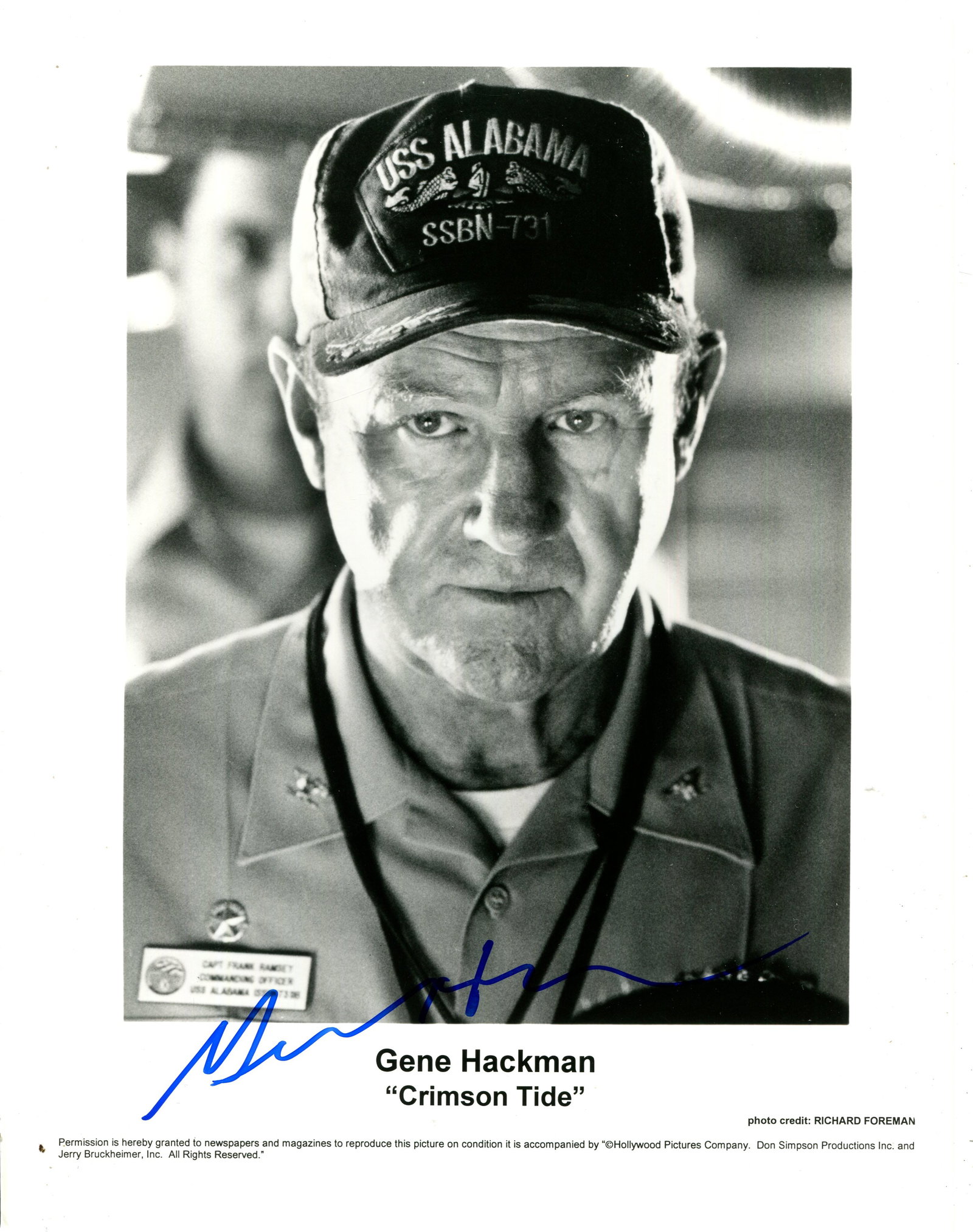 HACKMAN GENE: (1930-2025): HACKMAN GENE: (1930-2025) American actor, Academy Award winner. Signed 8 x 10 photograph by Hackman, the promotional image showing him in a head and shoulders pose, in costume as Ramsey from the film