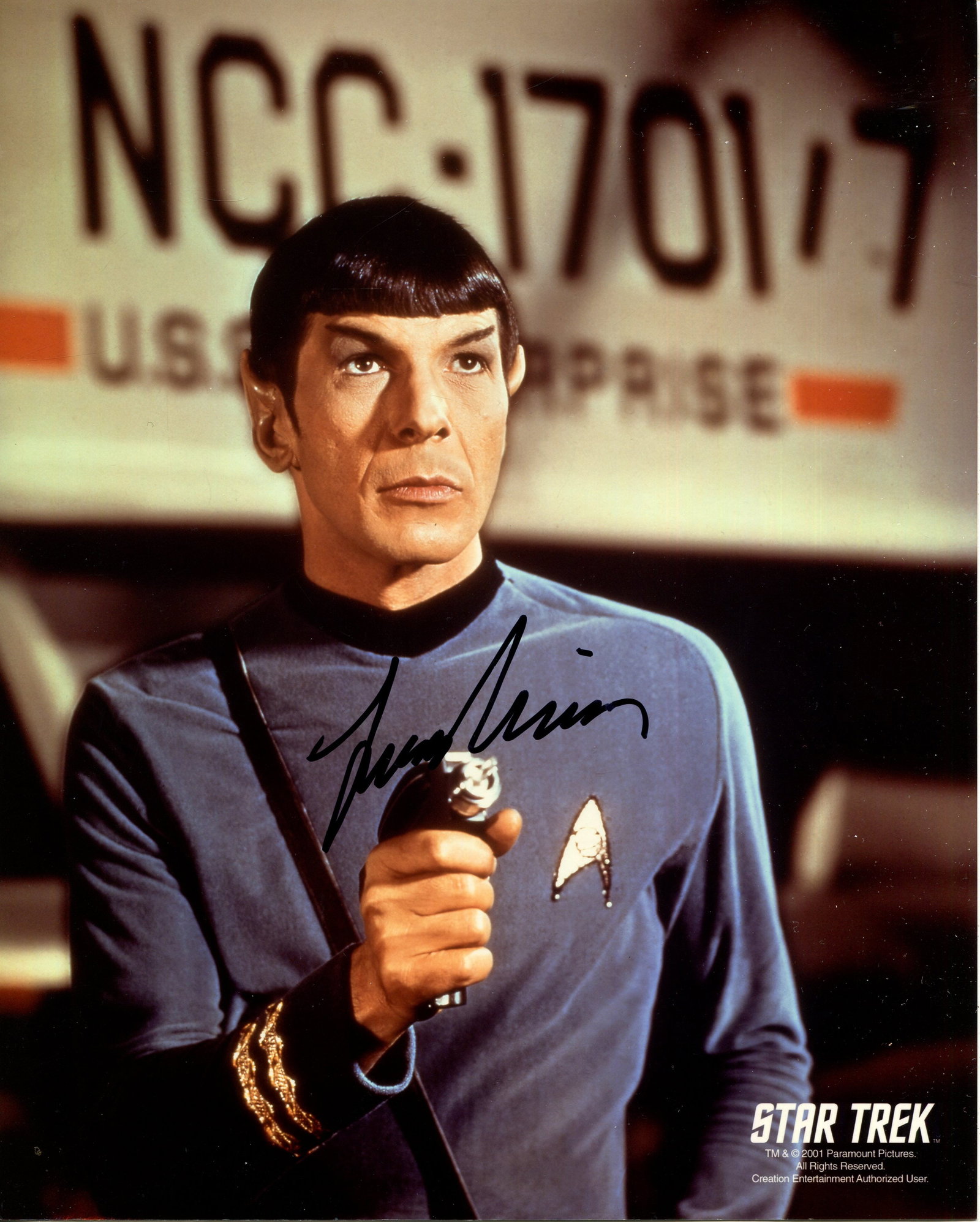 NIMOY LEONARD: (1931-2015): NIMOY LEONARD: (1931-2015) American actor, famous for his portrayal of Spock in the American science fiction television series Star Trek from 1966 onwards. Signed colour 8 x 10 photograph of Nimoy