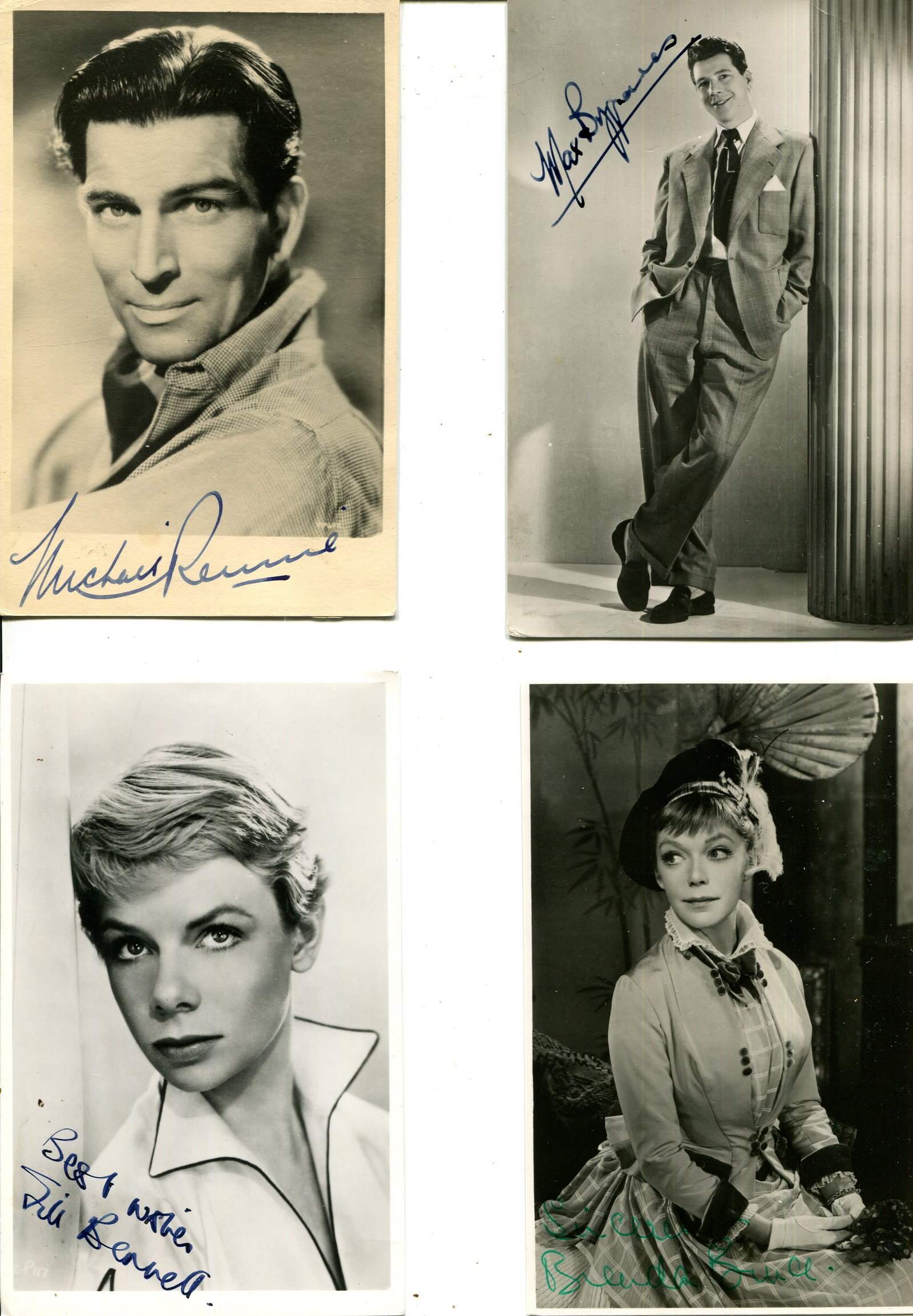 ENTERTAINMENT: (x58): ENTERTAINMENT: Selection of signed postcard photographs (and some very slightly smaller and larger) by various television, stage and film actors and actresses, a few television presenters,