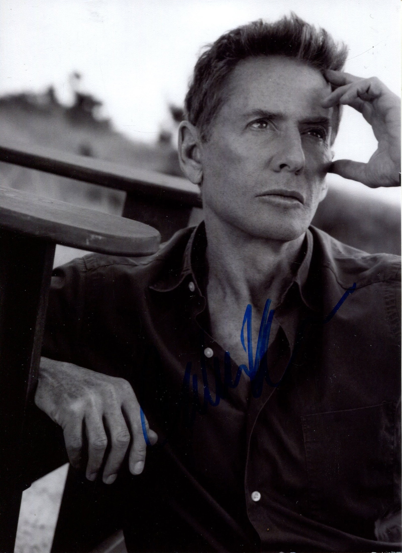 KLEIN CALVIN: (1942- ): KLEIN CALVIN: (1942- ) American Fashion Designer. Signed 5 x 7 photograph by Klein, the image showing the fashion designer in a half-length pose. Signed in bold blue ink with his name alone to a