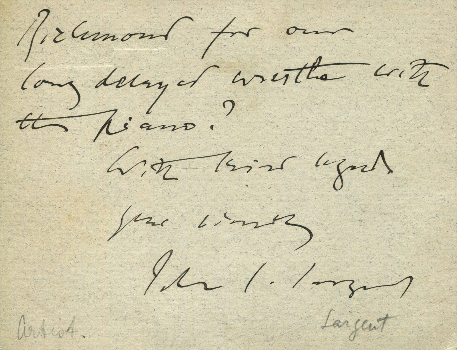 SARGENT JOHN SINGER: (1856-1925) - 2