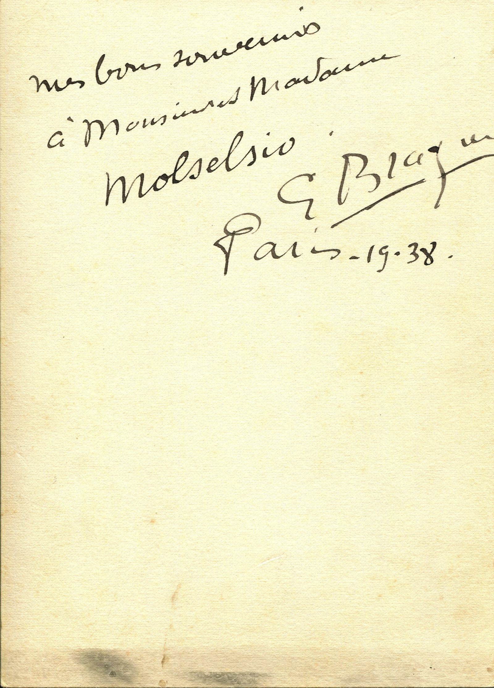 BRAQUE GEORGES: (1882-1963) - 2