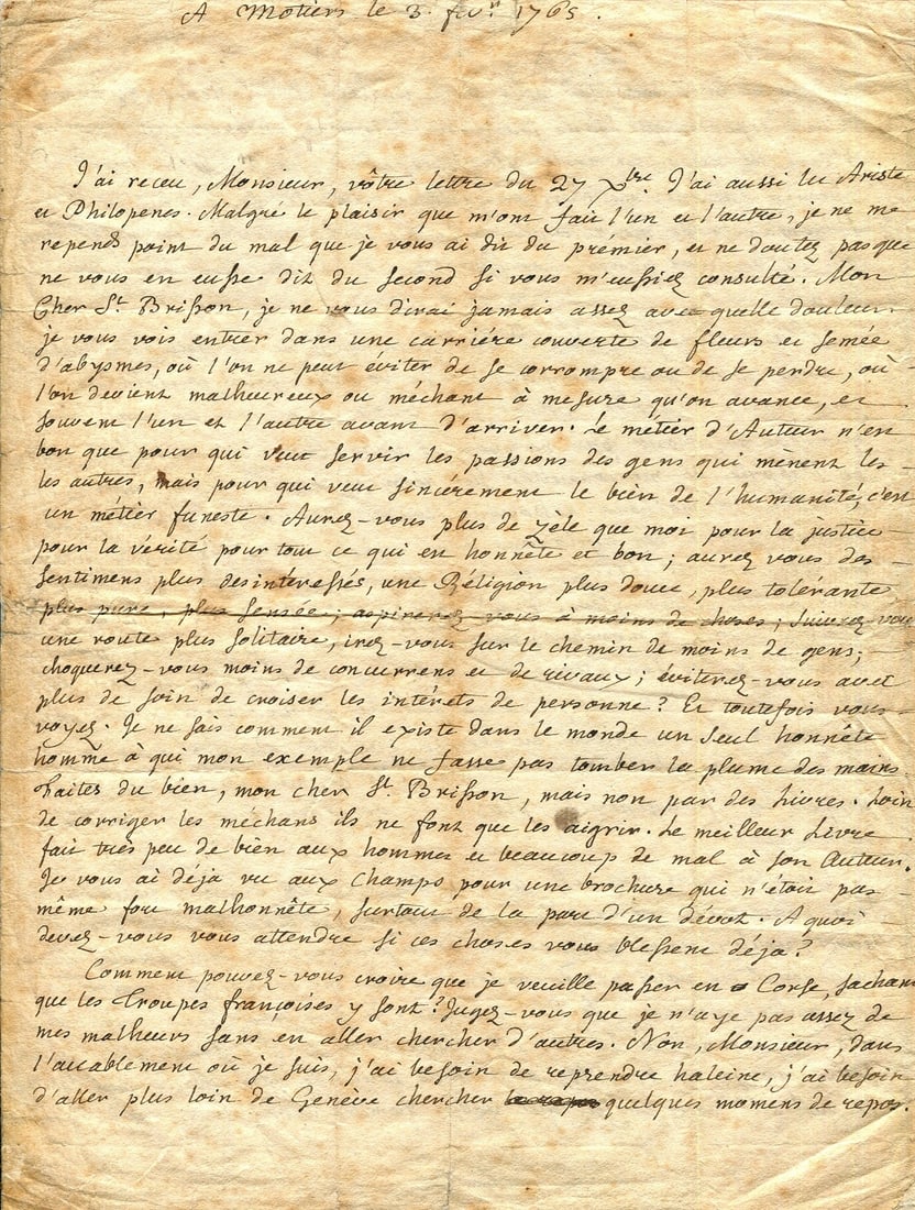 ROUSSEAU JEAN-JACQUES: (1712-1778) ´ The best book does very little good to men and a great deal: ROUSSEAU JEAN-JACQUES: (1712-1778) French philosopher, writer and composer whose political philosophy influenced the progress of the Age of Enlightenment throughout Europe. An excellent, lengthy