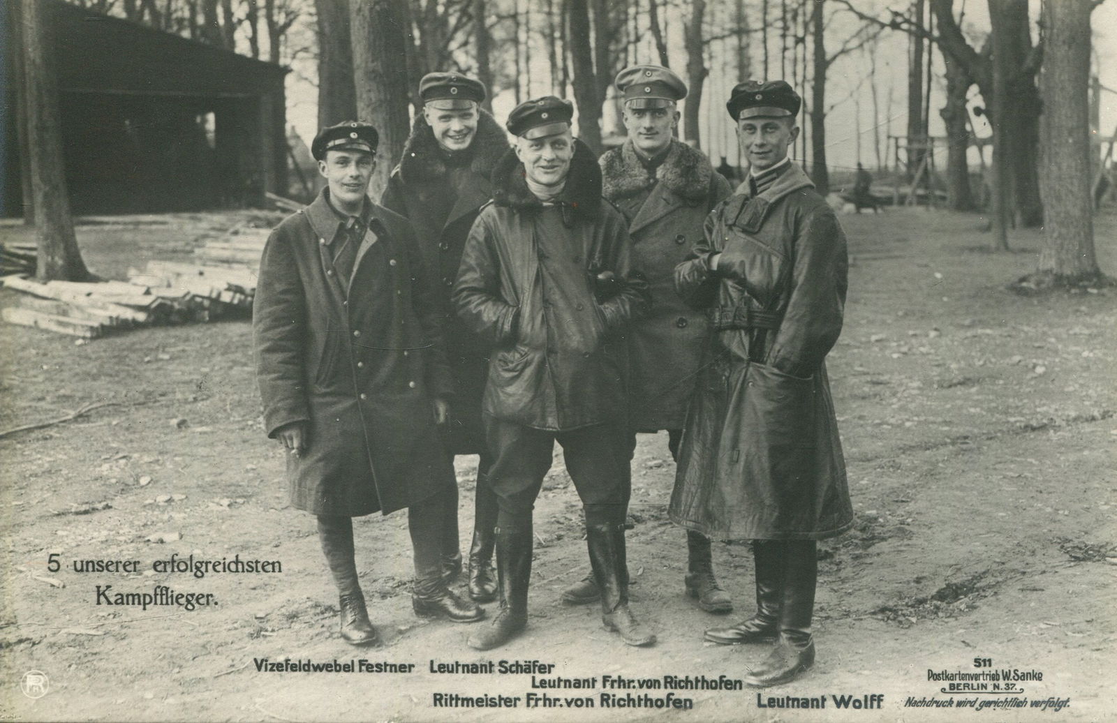 [RICHTHOFEN MANFRED VON]: (1892-1918): [RICHTHOFEN MANFRED VON]: (1892-1918) Konwn as the Red Baron. German Fighter Pilot, the most successful flying ace of World War I, also known as the Ace-of-Aces. Scarce vintage postcard photograph of