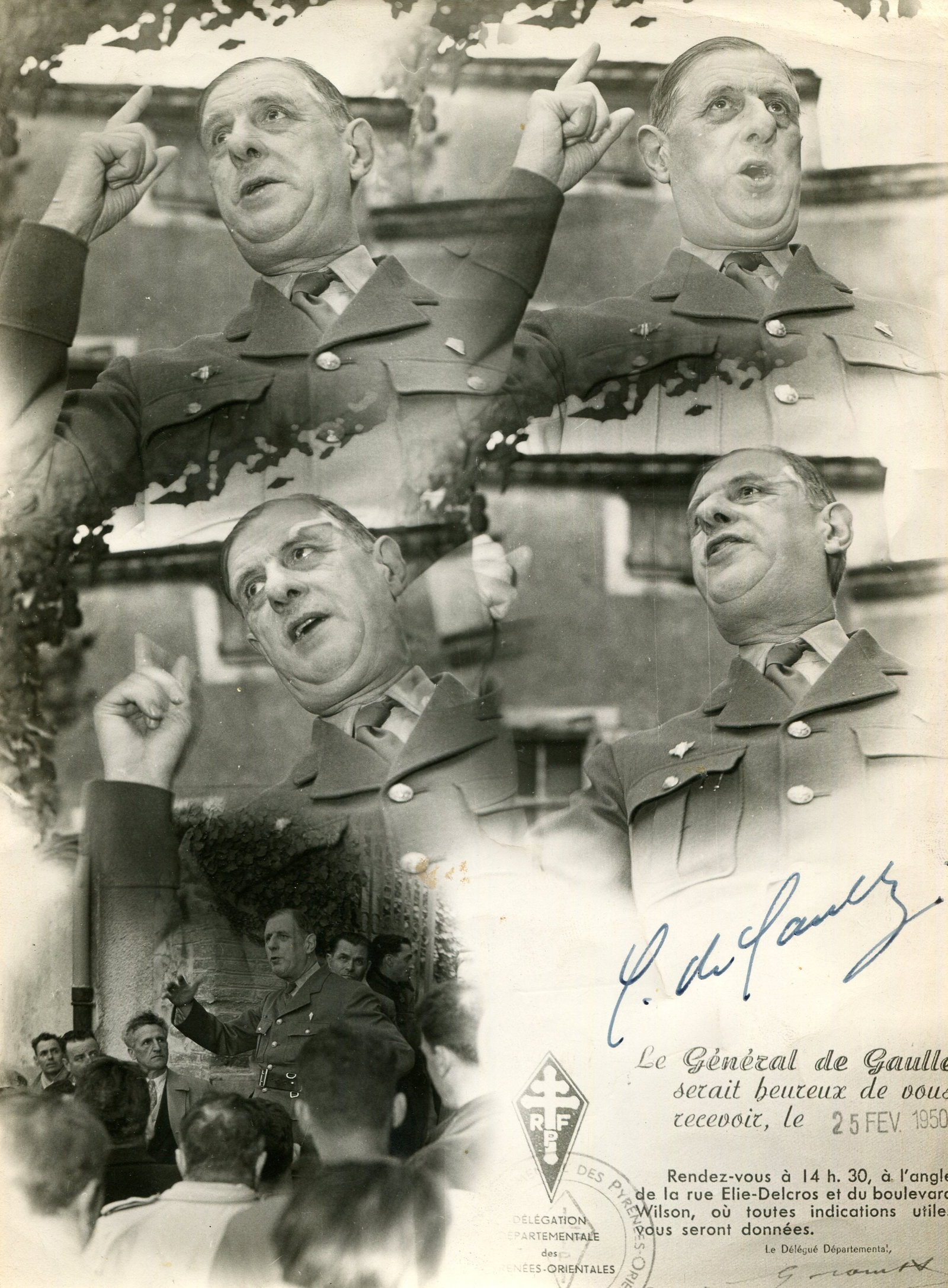 DE GAULLE CHARLES: (1890-1970): DE GAULLE CHARLES: (1890-1970) French General who led Free France against Nazi Germany in World War II, later serving as Prime Minister of France 1958-59 and as President of France 1959-69. An unusual