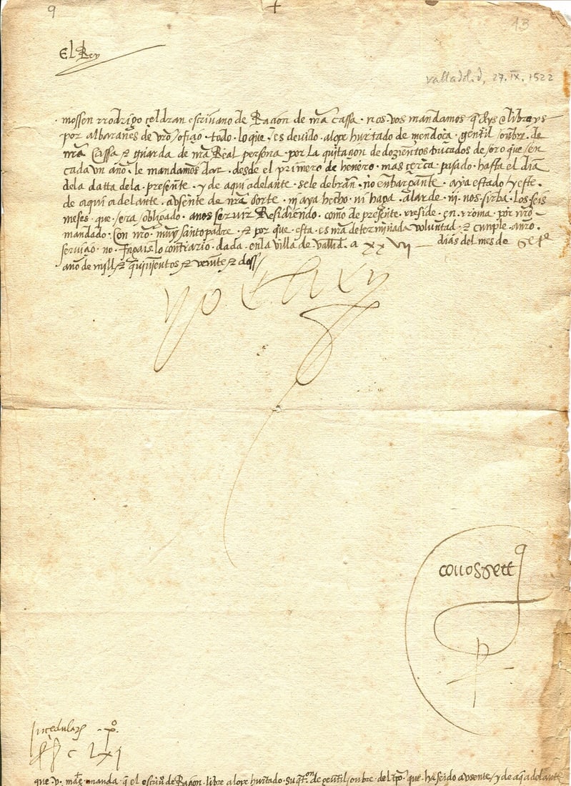 CHARLES V: (1500-1558): CHARLES V: (1500-1558) Holy Roman Emperor and Archduke of Austria 1519-56, King of Spain (Castile and Aragon) 1516-56, and Lord of the Netherlands as titular Duke of Burgundy 1506-55. A very fine