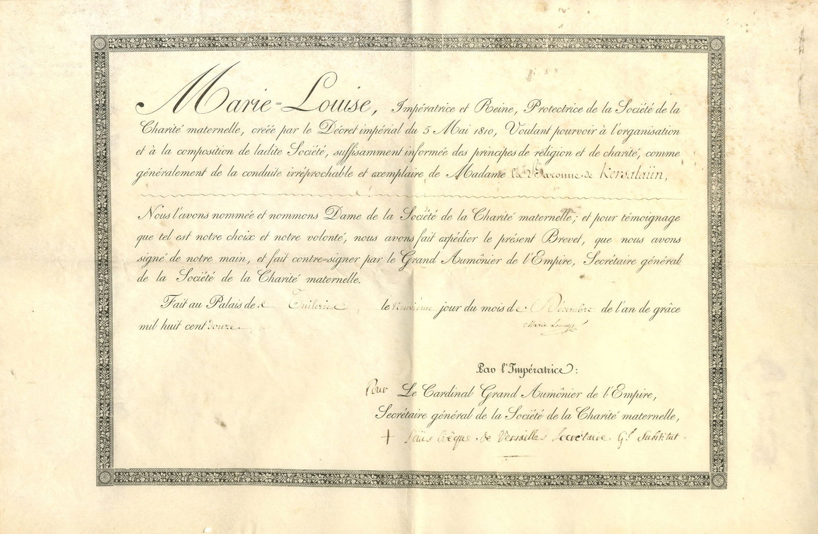 MARIE LOUISE: (1791-1847): MARIE LOUISE: (1791-1847) Austrian Archduchess, Empress of the French and Queen of Italy 1810-14 as the second wife of Napoleon I, and Duchess of Parma from 1814-47- D.S., Marie Louise, one page