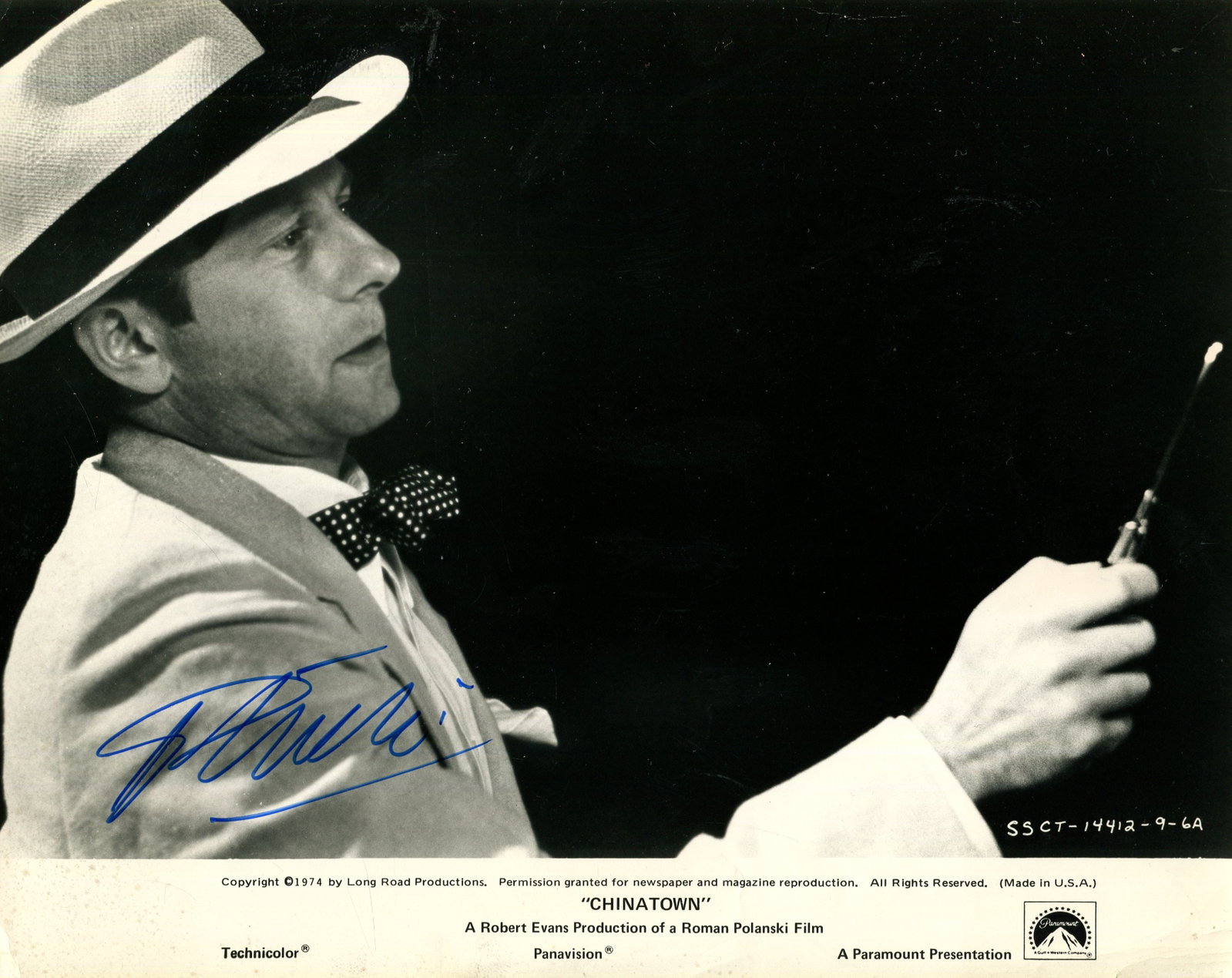 POLANSKI ROMAN: (1933- ): POLANSKI ROMAN: (1933- ) French-born Polish film director, Academy Award winner. Signed 10 x 8 photograph by Polanski, the promotional Paramount pictures image promoting his neo-noir mystery film