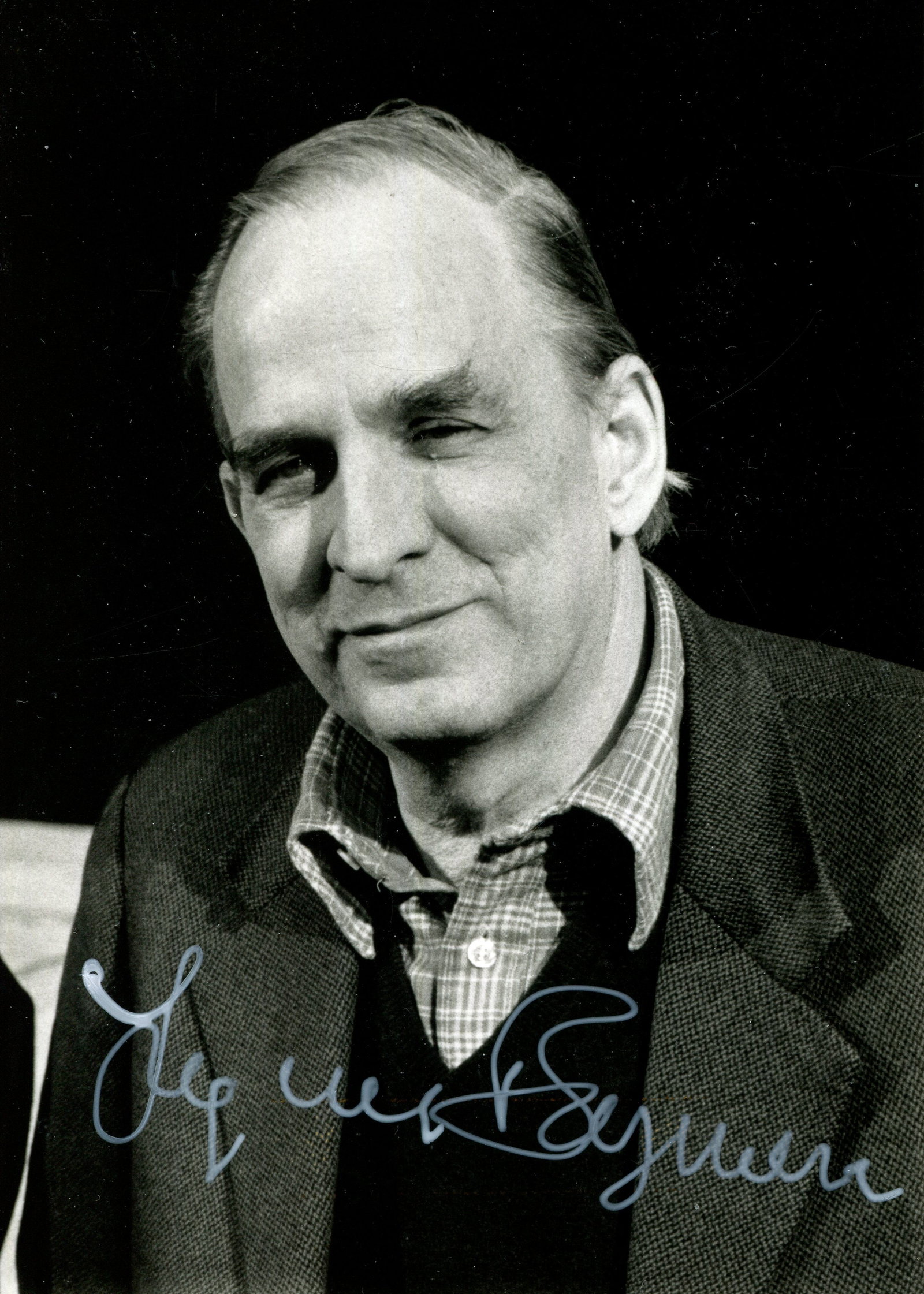 BERGMAN INGMAR: (1918-2007): BERGMAN INGMAR: (1918-2007) Swedish film director. Signed 4 x 6 photograph of Bergman in a head and shoulders pose. Photograph by Schaffler of Salzburg and bearing their credit stamp to the verso.