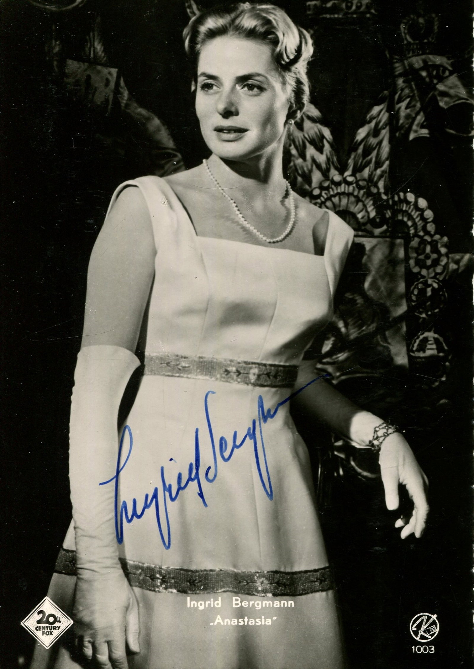 BERGMAN INGRID: (1915-1982): BERGMAN INGRID: (1915-1982) Swedish actress, Academy Award winner for Best Actress in 1944 for her role as Paula Alquist Anton in Gaslight and again in 1956 for her role as Anna Koref/Anastasia in