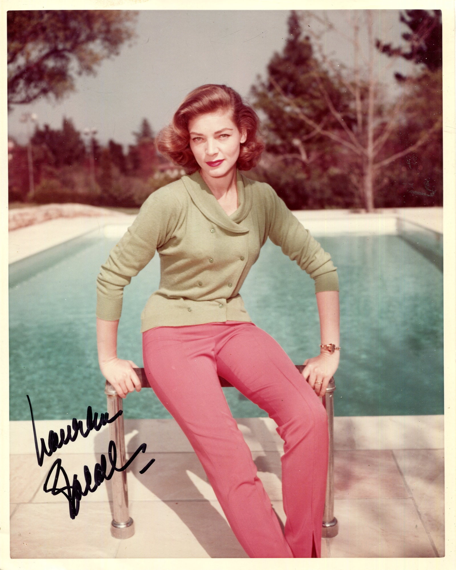 BACALL LAUREN: (1924-2014) (x3): BACALL LAUREN: (1924-2014) American actress, the recipient of an Honorary Academy Award in 2009. A small group of three signed 8 x 10 photographs by Bacall, one depicting her standing outdoors in a