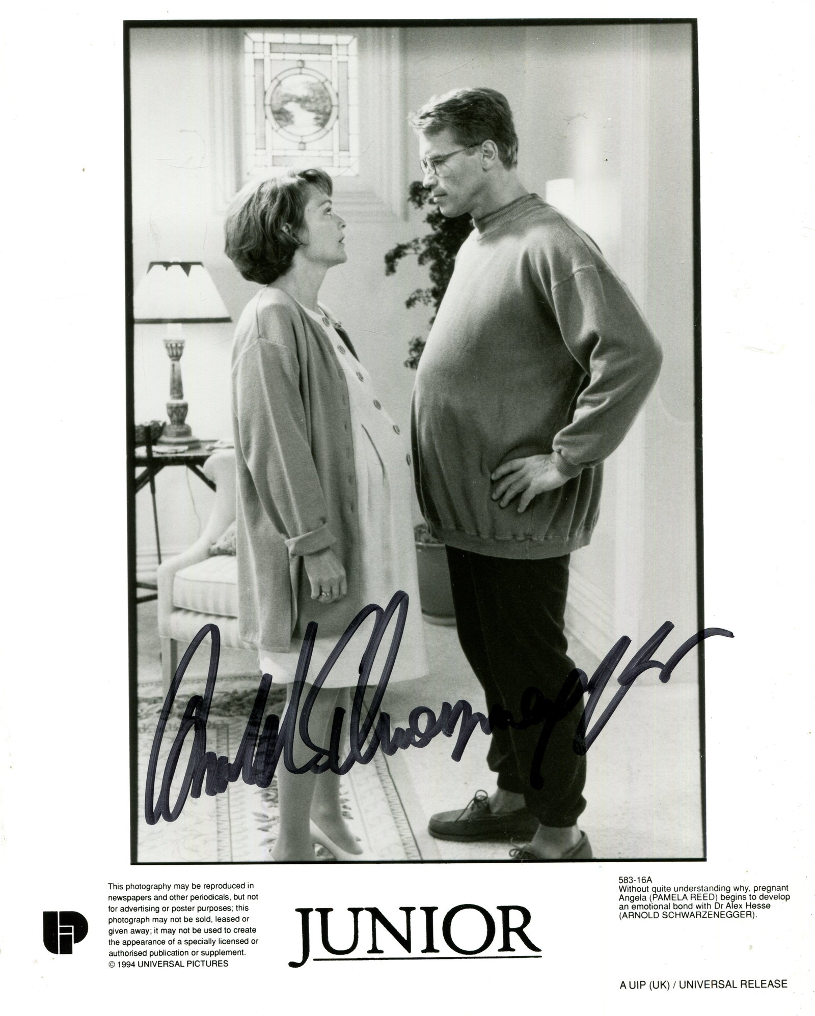 SCHWARZENEGGER ARNOLD: (1947- ): SCHWARZENEGGER ARNOLD: (1947- ) Austrian-American Actor, former professional bodybuilder, and Politician. Signed 8 x 10 promotional photograph by Schwarzenegger, the promotional Universal Pictures