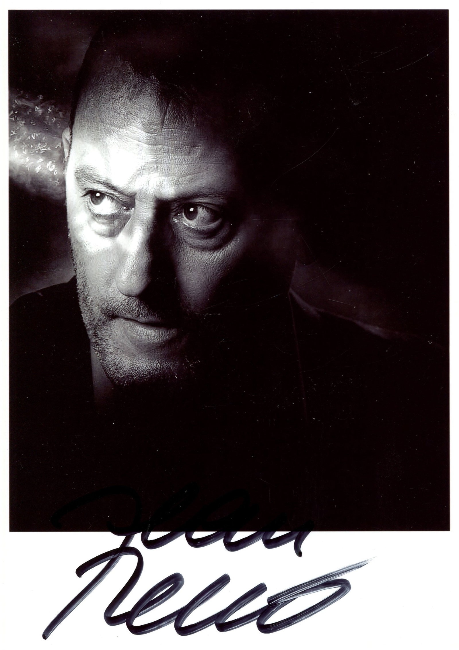 RENO JEAN: (1948- ): RENO JEAN: (1948- ) French-Spanish actor. Reno's notable films include Les Visiteurs (1993), Leon: The Professional (1994) and The Pink Panther (2006). Unusual 5 x 7 photograph, the image being a