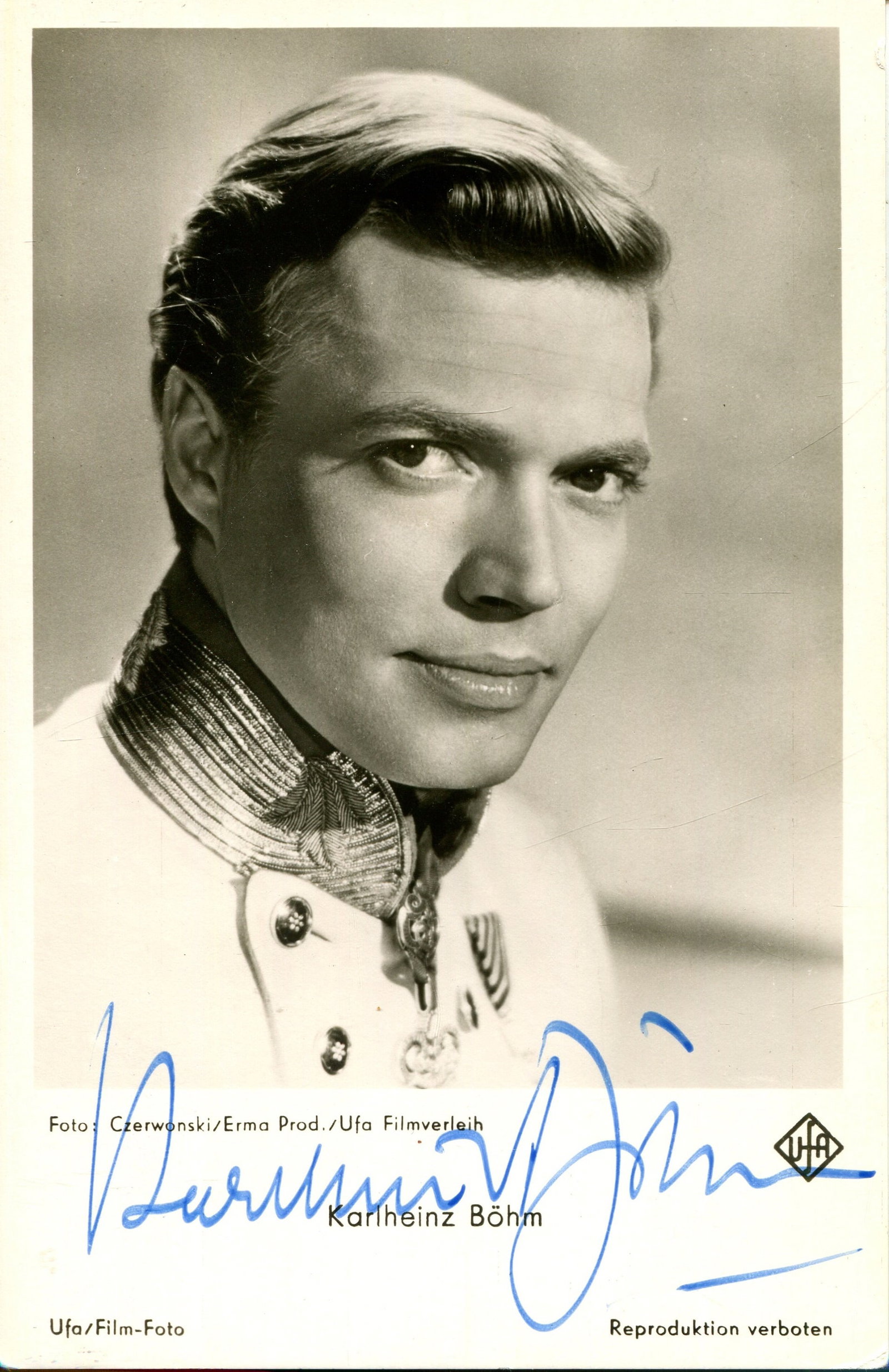 BOHM KARLHEINZ: (1928-2014): BOHM KARLHEINZ: (1928-2014) was a German-born Austrian actor and philanthropist. Bohm is very well-known in Austria and Germany for his role as Emperor Franz Joseph I of Austria in the Sissi film