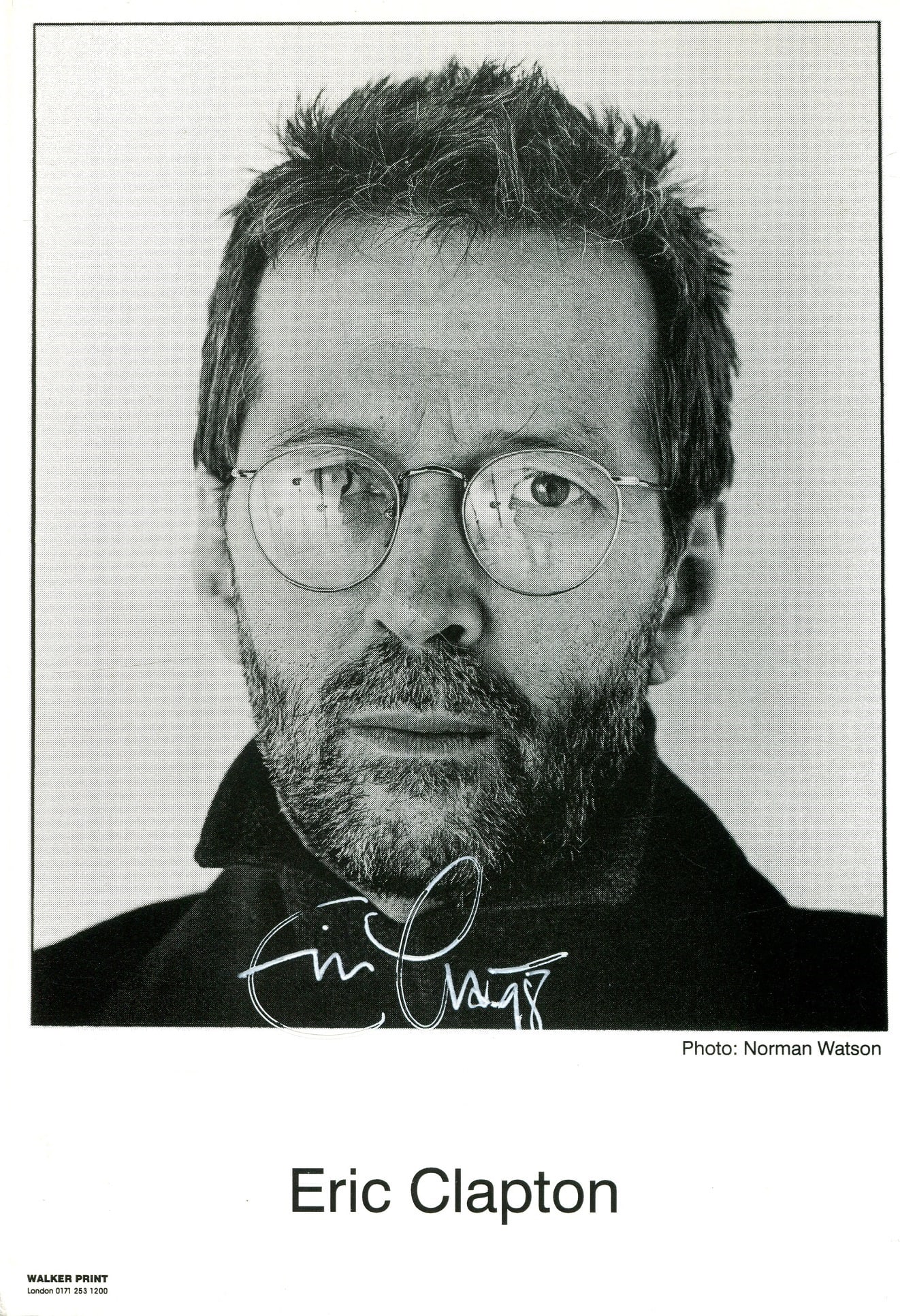 CLAPTON ERIC: (1945- ): CLAPTON ERIC: (1945- ) English rock and blues Guitarist, singer and Songwriter. Widely considered one of the most important influential guitarist of all time. Signed 4 x 6 photograph by Clapton, the