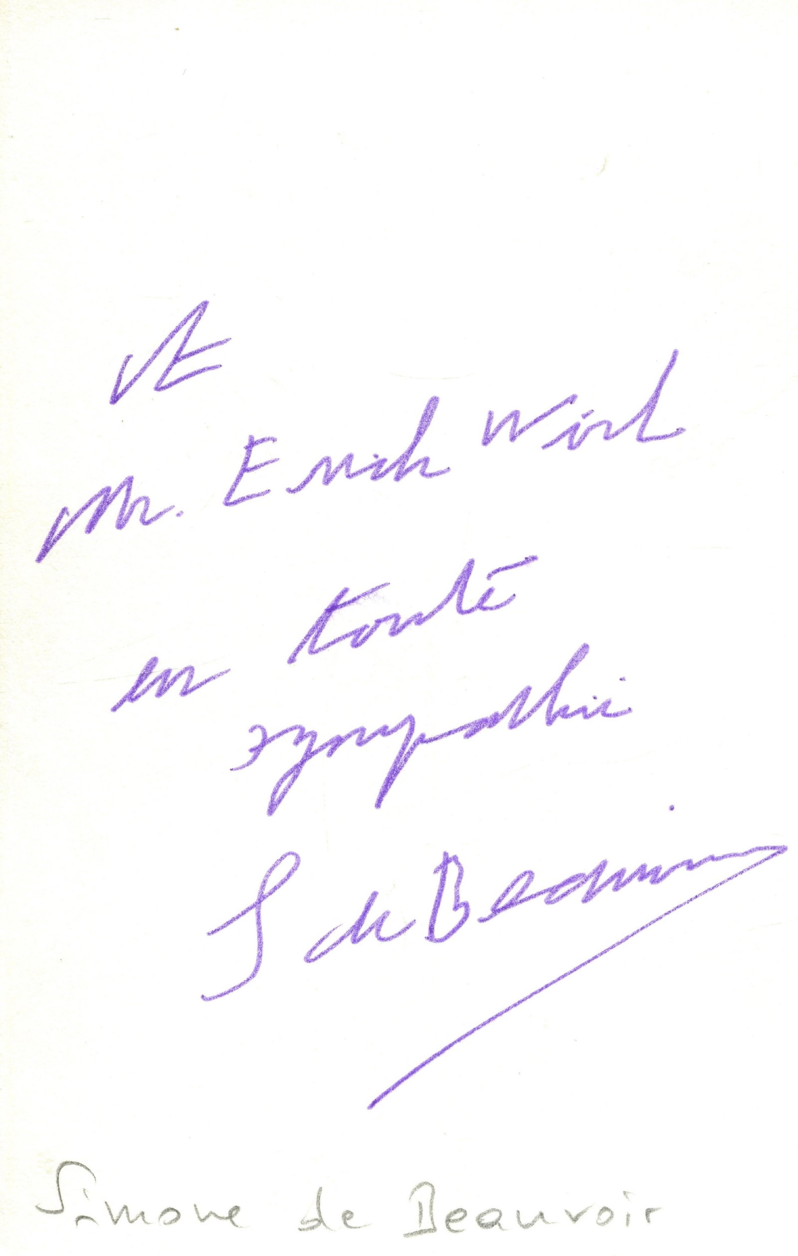 BEAUVOIR SIMONE DE: (1908-1986) (1 of 2)