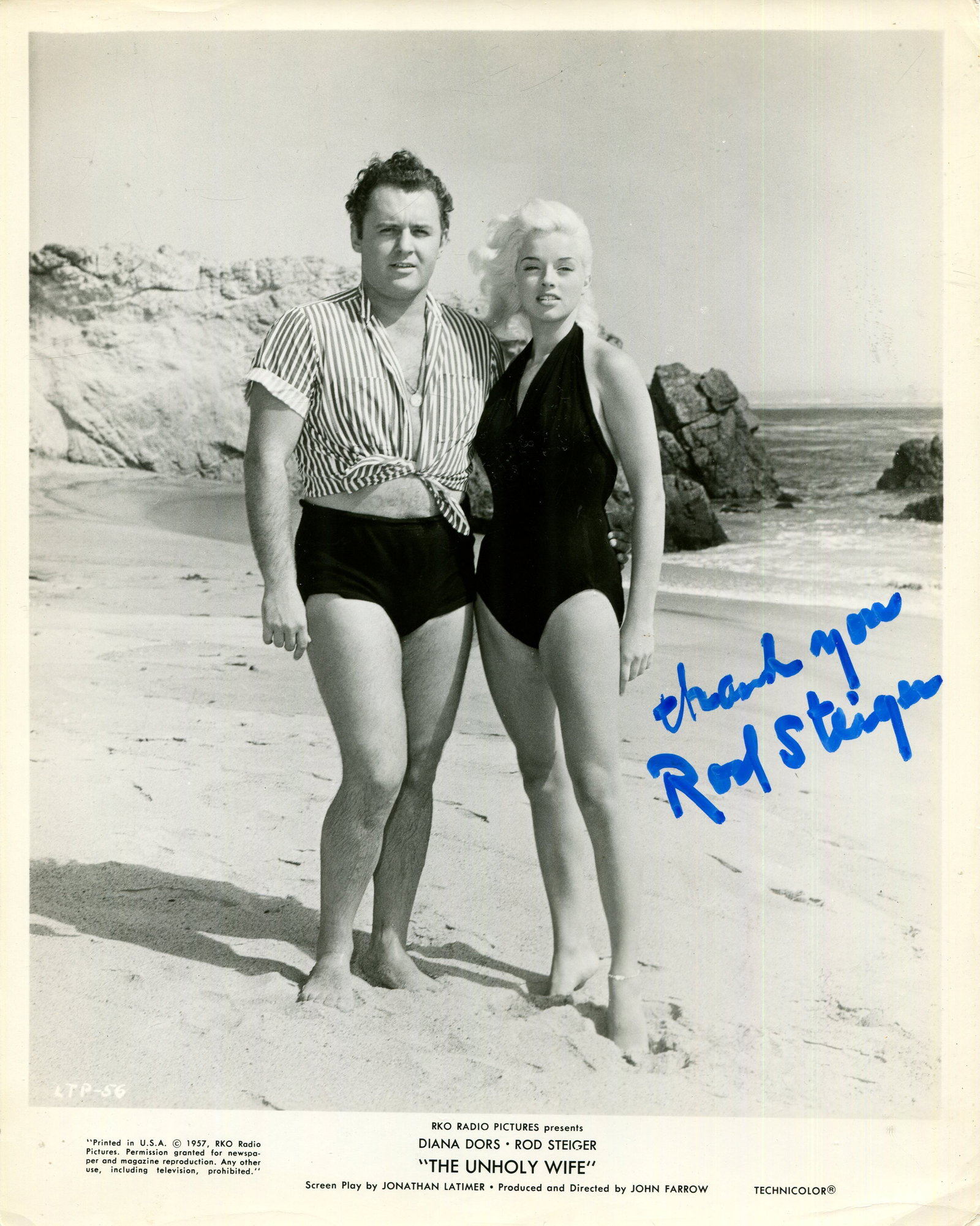 STEIGER ROD: (1925-2002): STEIGER ROD: (1925-2002) American actor, Academy Award winner for Best Actor in 1967 for his role as Police Chief Bill Gillespie in In the Heat of the Night. Signed 8 x 10 photograph of Steiger standi