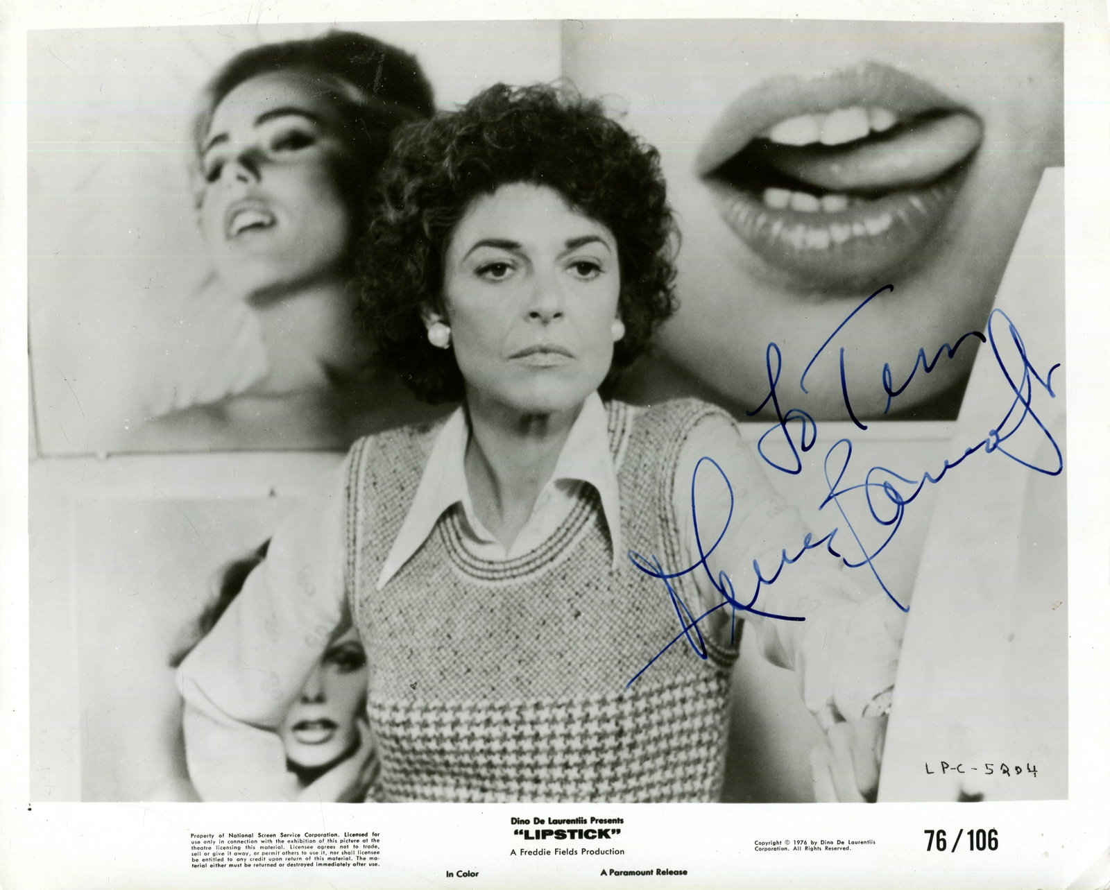 BANCROFT ANNE: (1931-2005): BANCROFT ANNE: (1931-2005) American actress, Academy Award winner for Best Actress in 1962 for her role as Anne Sullivan in The Miracle Worker. Signed and inscribed 10 x 8 photograph of the actress