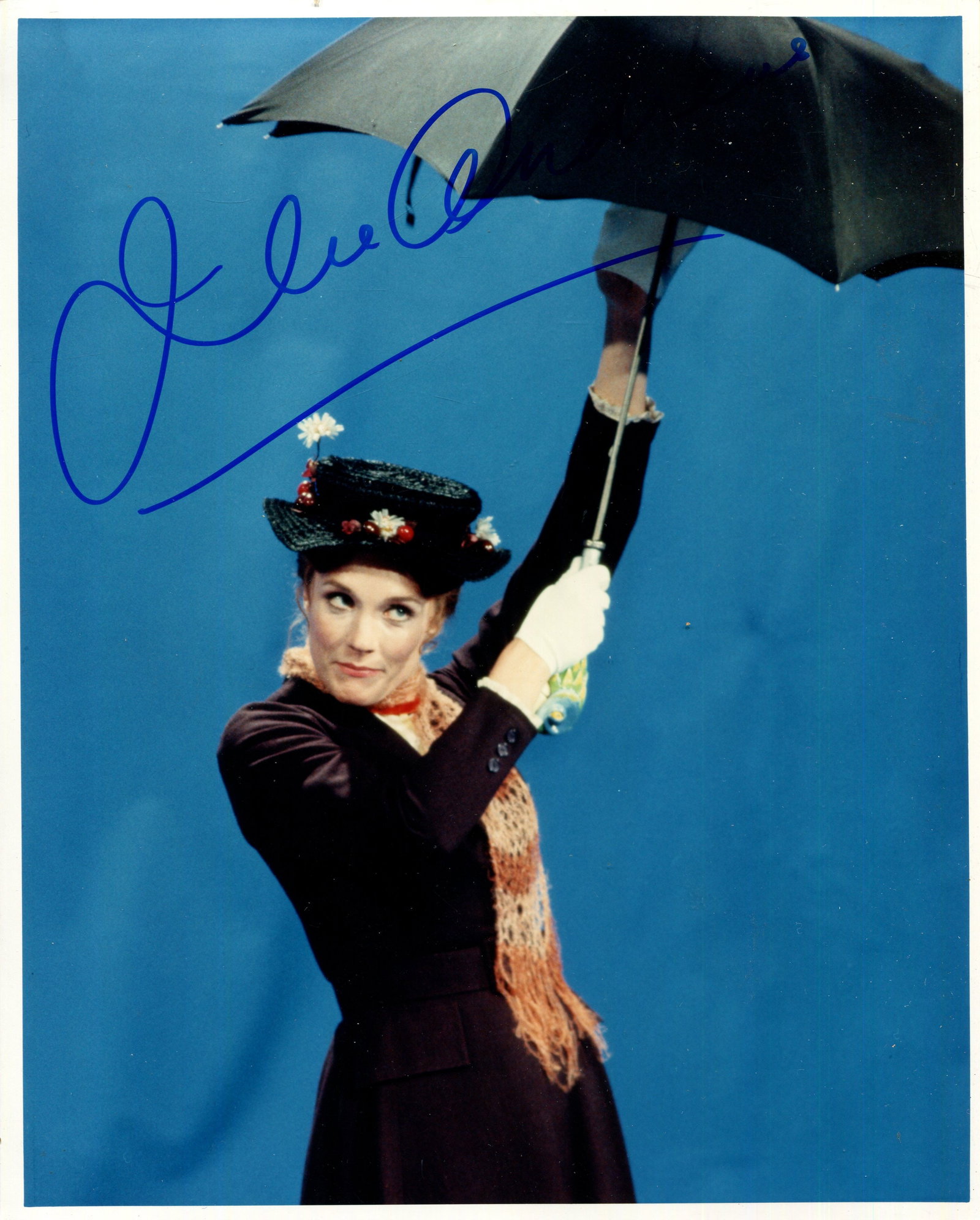 ANDREWS JULIE: (1935- ): ANDREWS JULIE: (1935- ) English actress, Academy Award winner for Best Actress in 1964 for her role as Mary Poppins in Mary Poppins. Signed colour 8 x 10 photograph of Andrews in a half-length pose,