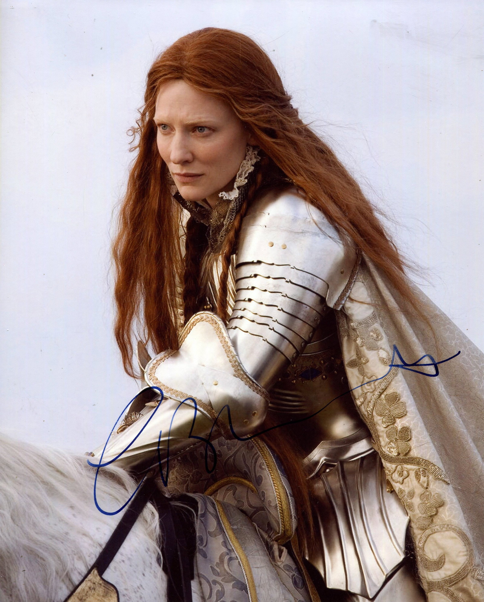 BLANCHETT CATE: (1969- ): BLANCHETT CATE: (1969- ) Australian actress, Academy Award winner. Signed colour 8 x 10 photograph of Blanchett in a half-length pose in costume as Queen Elizabeth I from the biographical historical
