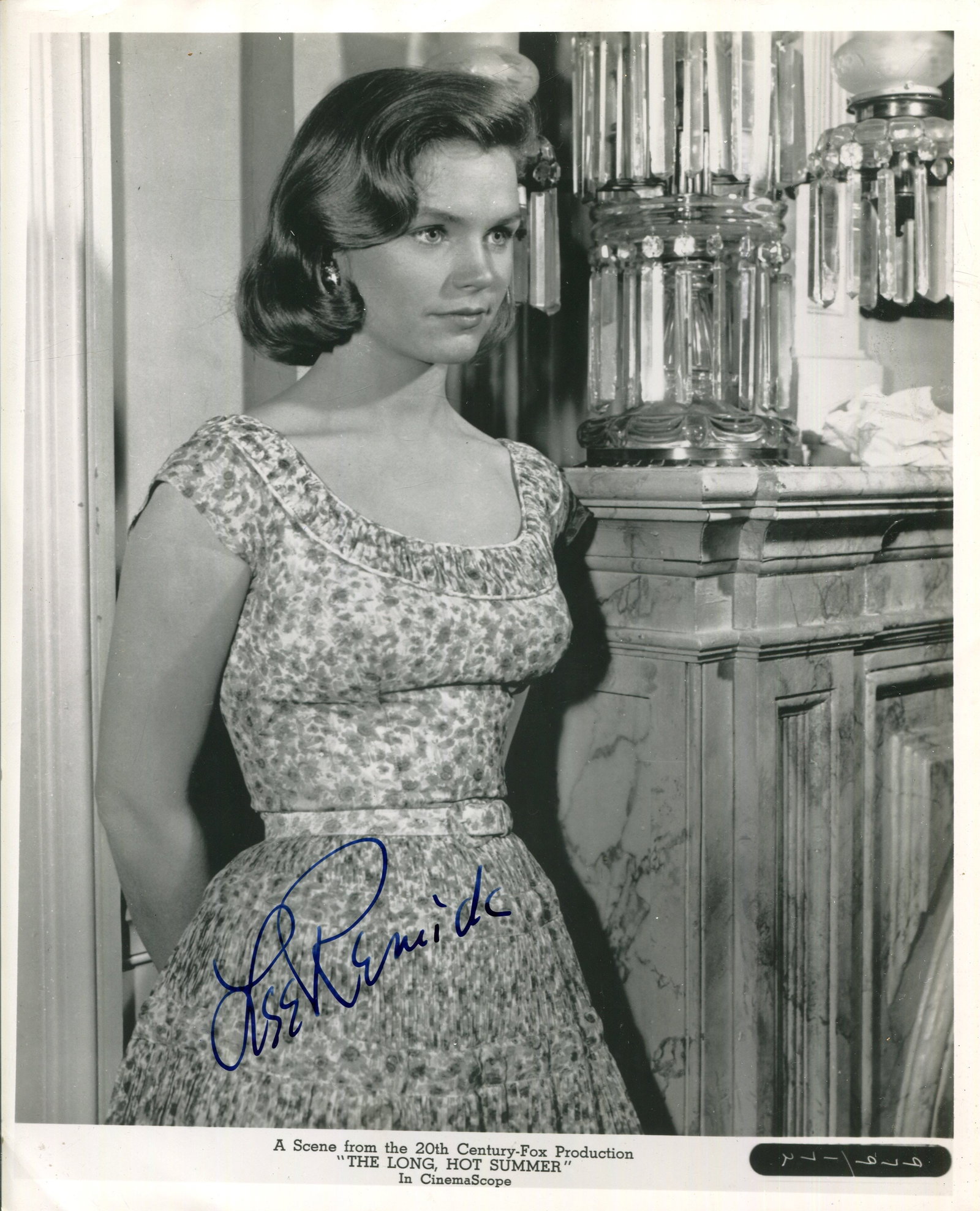 REMICK LEE: (1935-1991): REMICK LEE: (1935-1991) American actress. Signed 8 x 10 photograph of Remick standing in a three-quarter length pose in costume as Eula Varner, the hot-blooded daughter-in-law of Will Varner