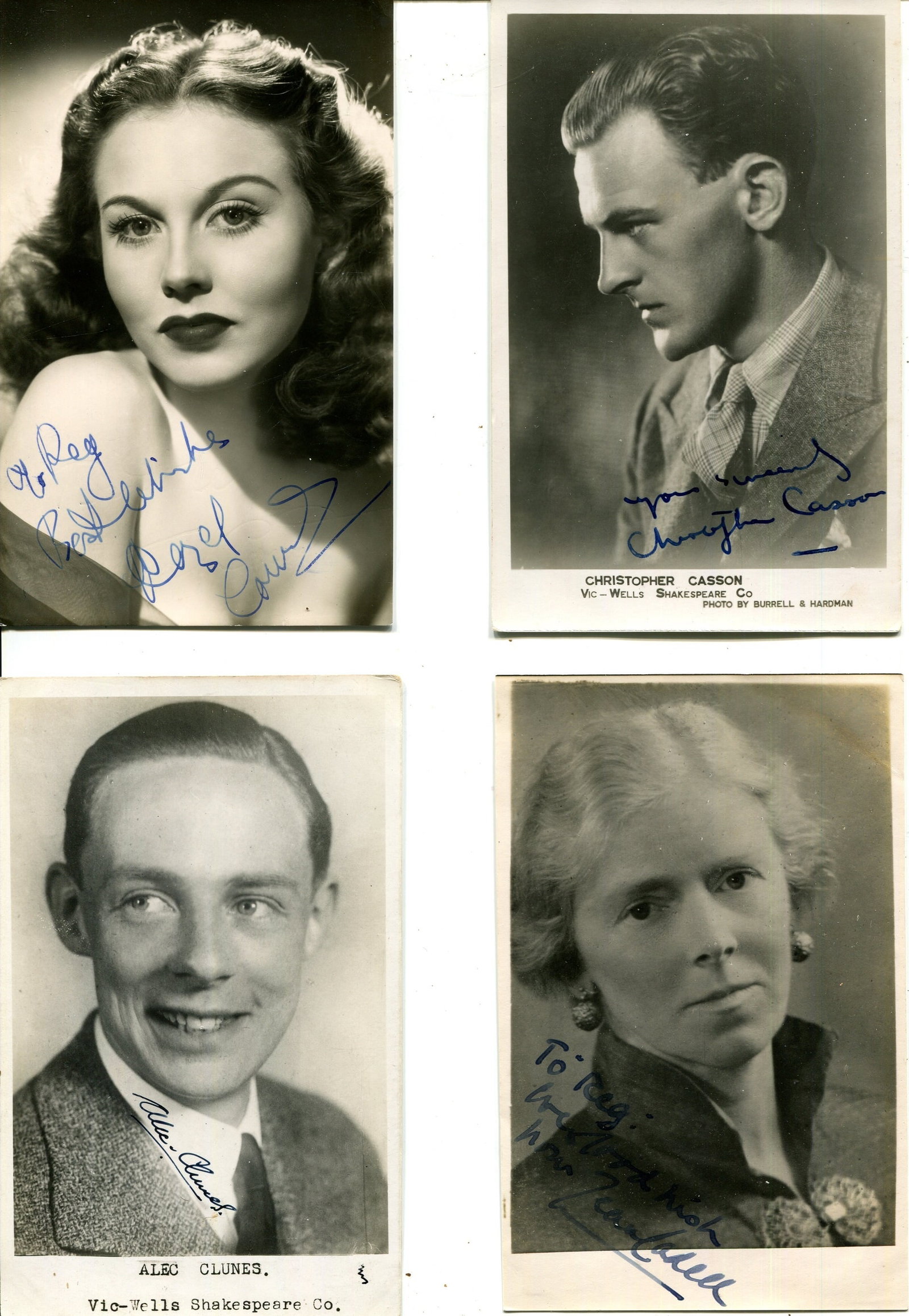 ENTERTAINMENT: (x50): ENTERTAINMENT: Selection of vintage signed postcard photographs by various stage and film actors and actresses, entertainers etc., including Edward Rigby, Jack Warner, Anona Winn, Malcolm Keen, Henry