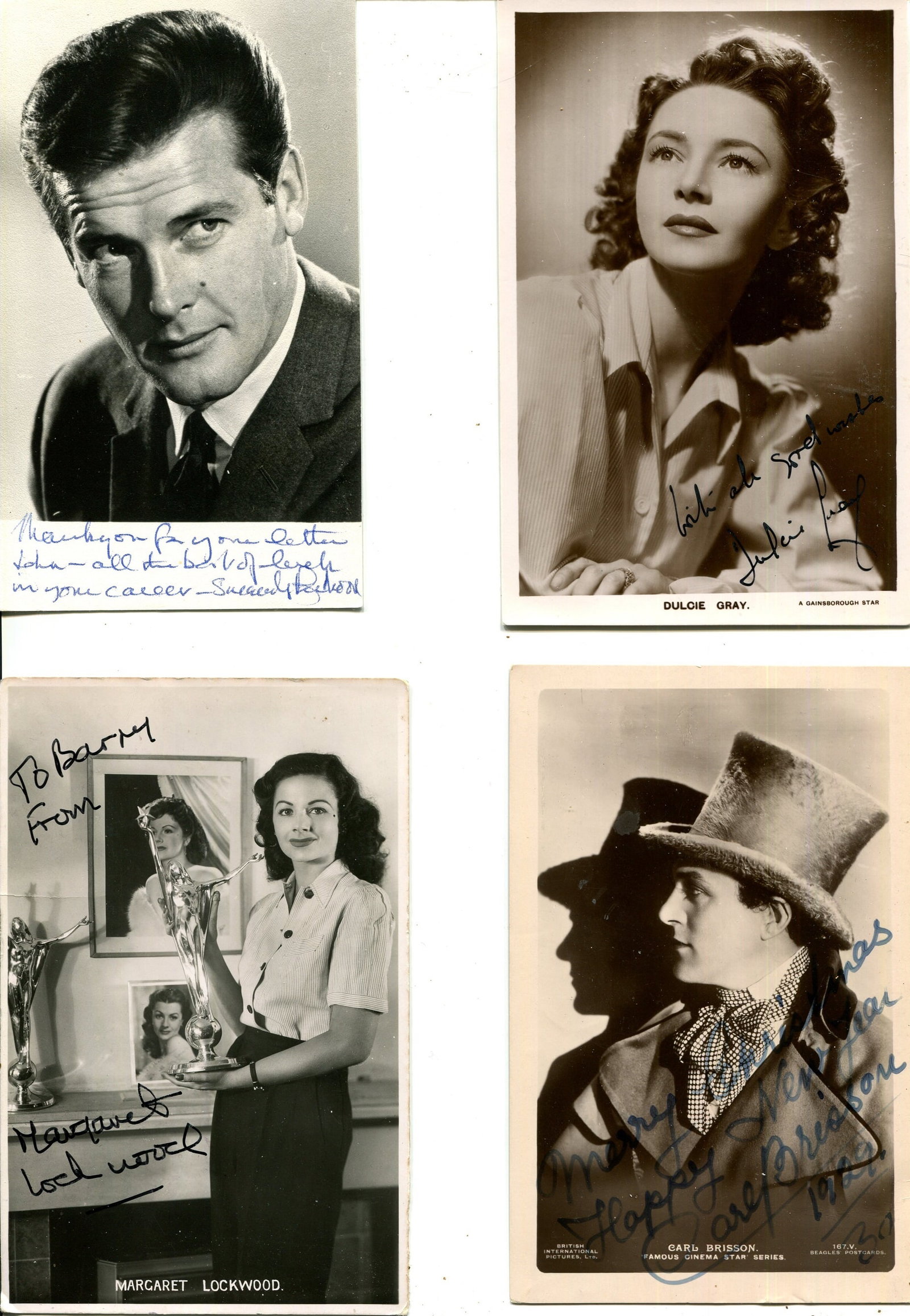 ENTERTAINMENT: (x50): ENTERTAINMENT: Selection of vintage signed postcard photographs by various stage and film actors and actresses, entertainers etc., including Norman Wooland, Patrick Waddington, Athene Seyler, Alice