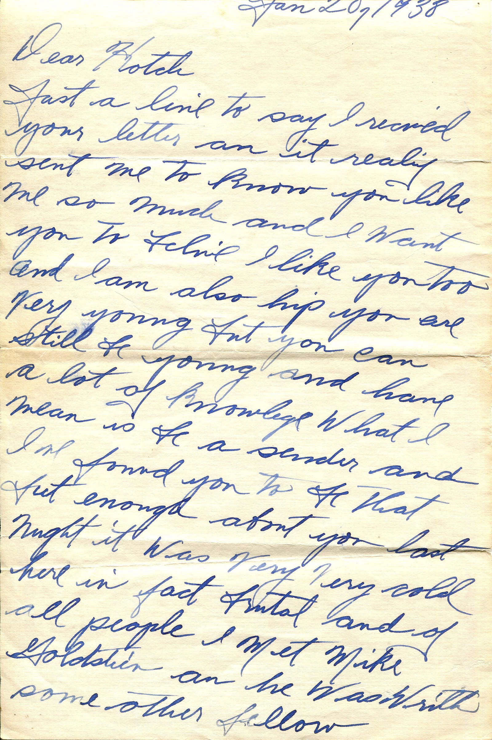 HOLIDAY BILLIE: (1915-1959) ´.....I am high and happy.....´: HOLIDAY BILLIE: (1915-1959) American jazz singer. An extraordinary A.L.S., Billie, three pages (separate leaves), slim 4to, n.p. (New York), 20th January 1938, to Harry Ely (´Dear Hotch´).