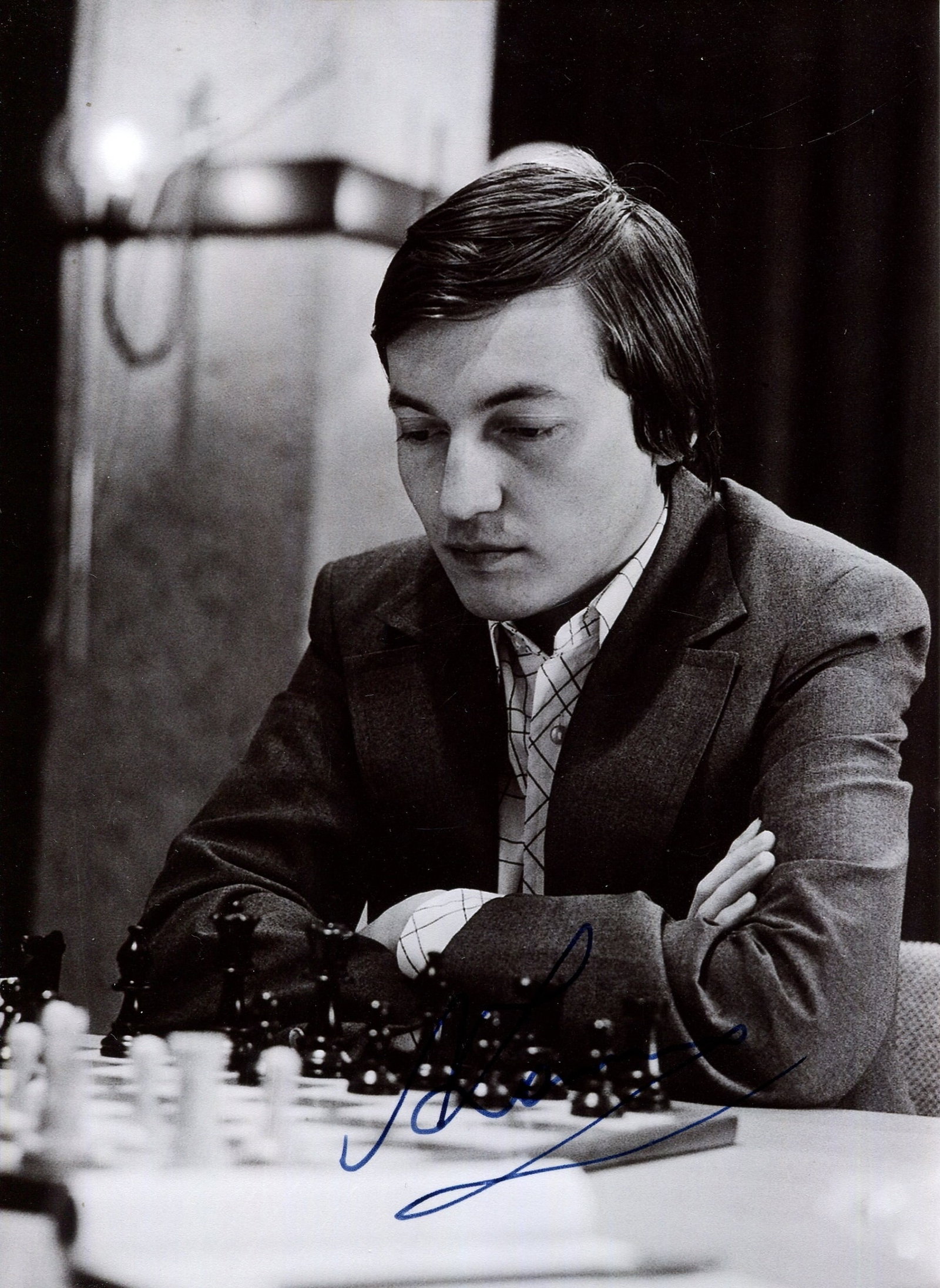 KARPOV ANATOLY: (1951- ): KARPOV ANATOLY: (1951- ) Russian chess Grandmaster. World Champion from 1975 to 1985, and FIDE World Champion from 1993 to 1999. He is widely considered one of the greatest players in history. Signed