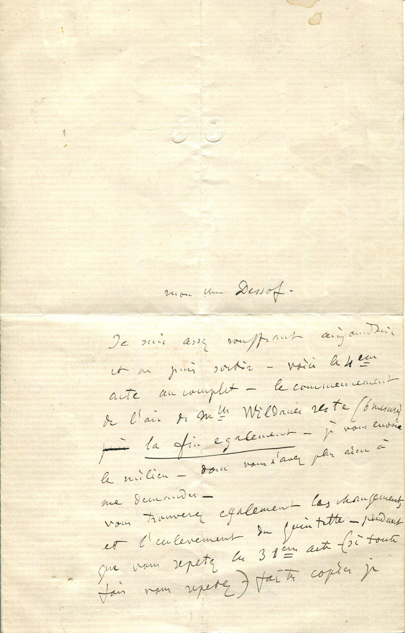OFFENBACH JACQUES: (1819-1880): OFFENBACH JACQUES: (1819-1880) German-born French composer, cellist and impresario of the Romantic period. A very interesting musical content A.L.S., `J. Offenbach´, two pages, 8vo, n.p., n.d.,
