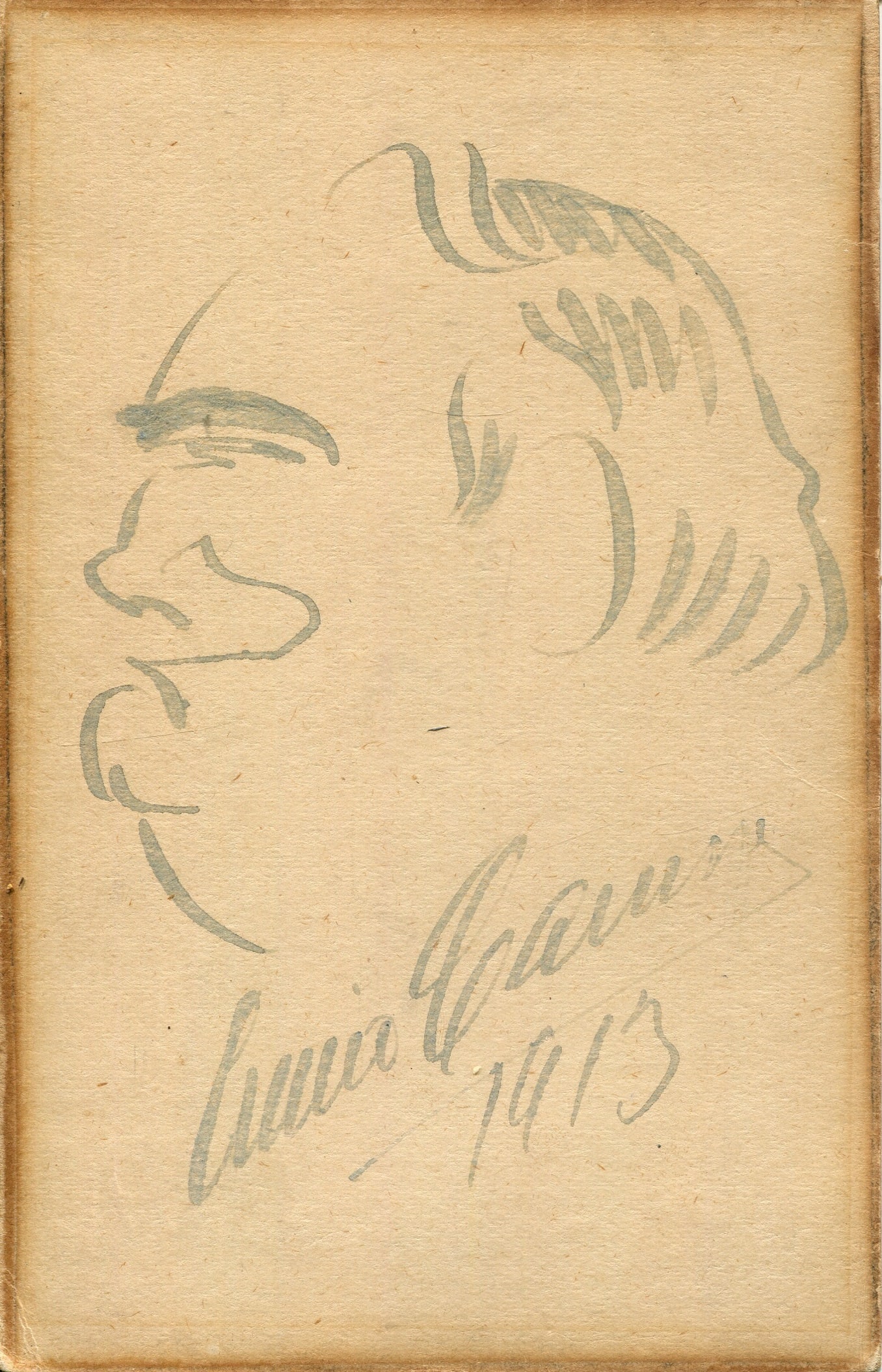 CARUSO ENRICO: (1873-1921): CARUSO ENRICO: (1873-1921) Italian tenor. An original pen and ink self-caricature drawn and signed by Caruso to the recto of a plain postcard, n.p. 1913, the appealing image depicting the singer in a