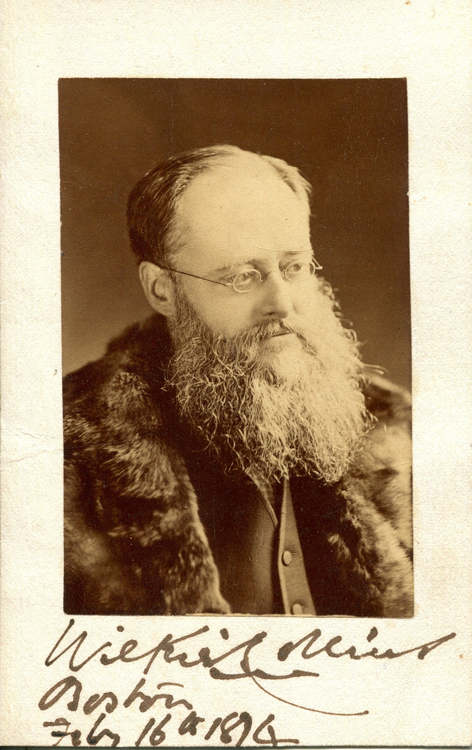 COLLINS WILKIE: (1824-1889): COLLINS WILKIE: (1824-1889) English novelist and playwright whose work The Moonstone (1868) is widely considered as the first modern detective novel. Rare signed 3 x 5 photograph `Wilkie