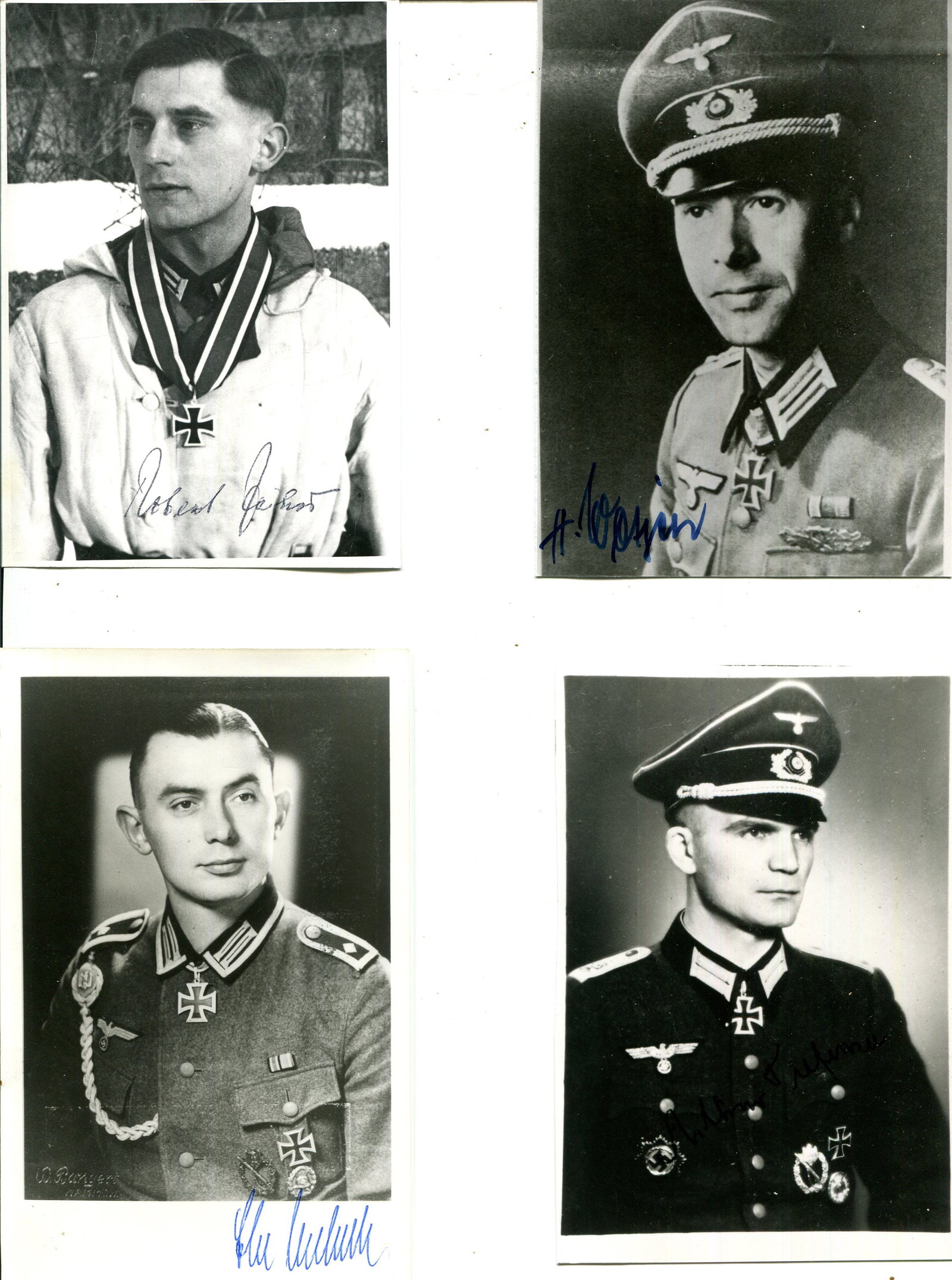 KNIGHT?S CROSS WINNERS: (x29): KNIGHT´S CROSS WINNERS: Selection of signed postcard photographs, and slightly larger and smaller, by various Knight´s Cross winners, all of whom served with the German Army (Heer) during Wo