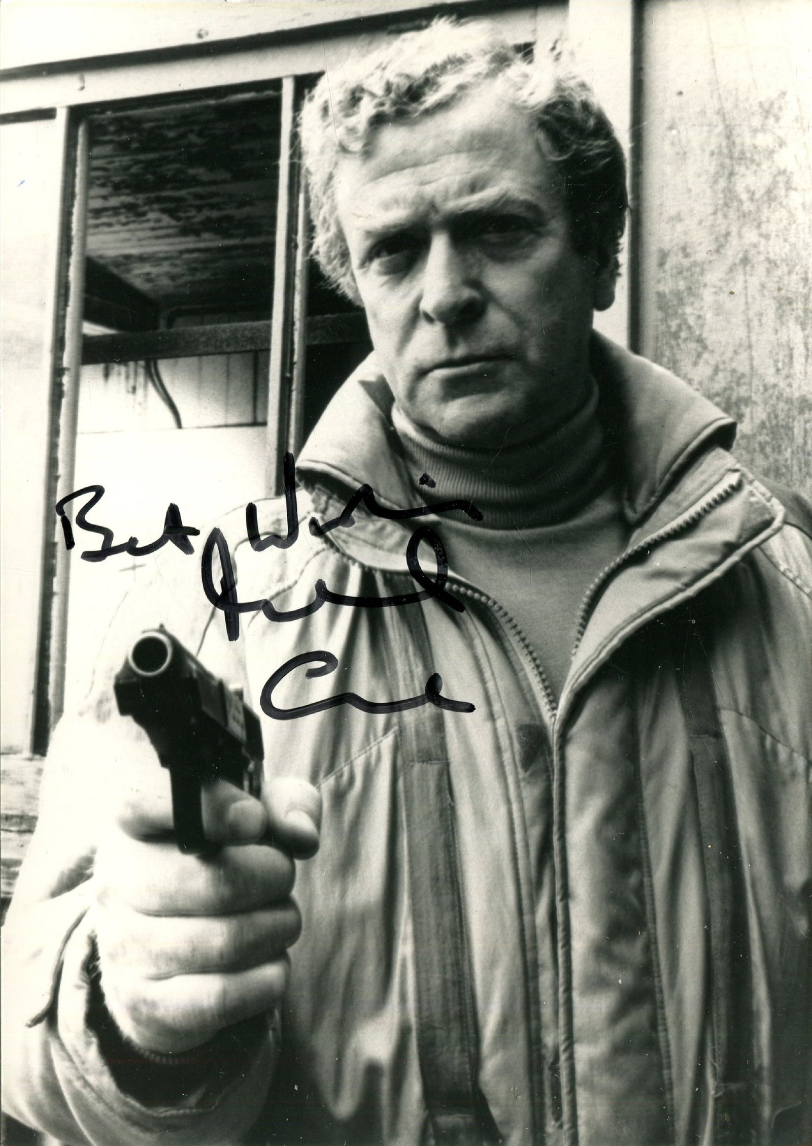 CINEMA: (x12): CINEMA: Selection of signed 5 x 7 photographs by various film actors and actresses comprising Richard Widmark, Patrick Macnee, Michael Caine (in costume as John Preston from The Fourth Protocol), Ben