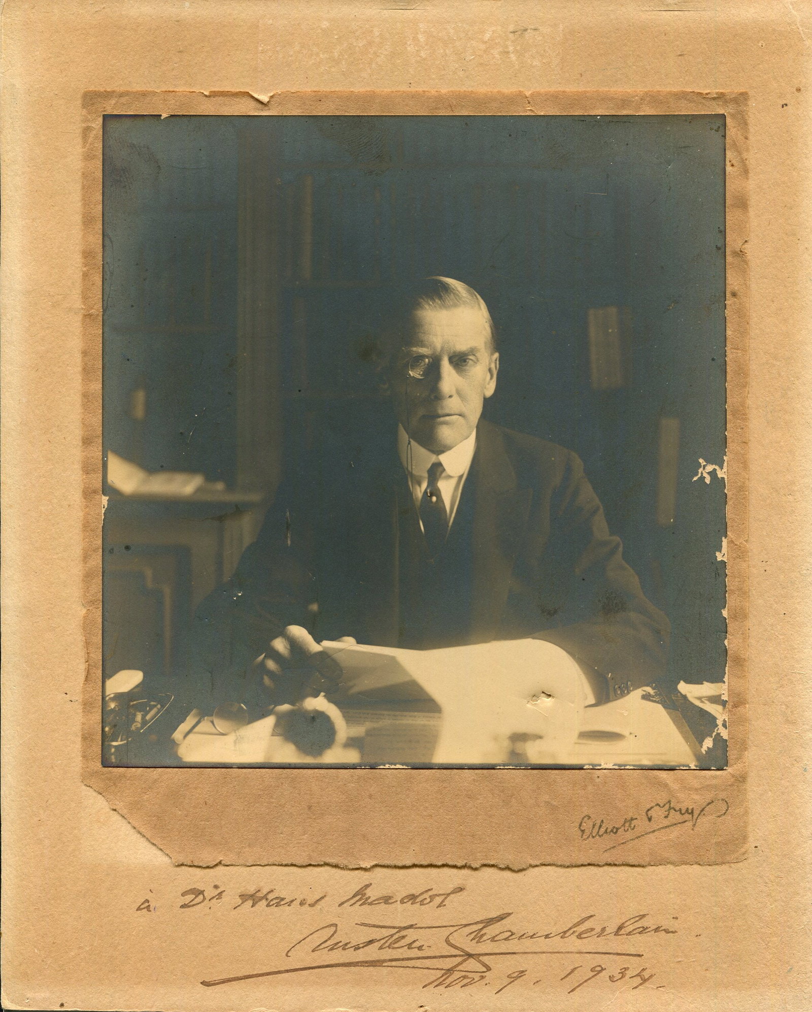 CHAMBERLAIN AUSTEN: (1863-1937): CHAMBERLAIN AUSTEN: (1863-1937) British statesman who served as Foreign Secretary 1924-29 during which time he negotiated the Locarno Treaties (1925) aimed at preventing war between France and