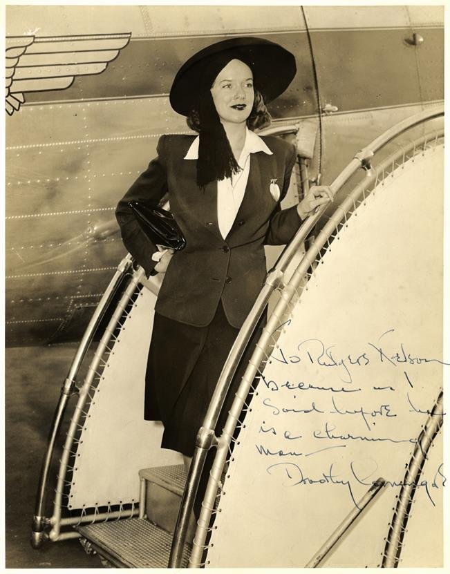 COMINGORE DOROTHY: (1913-1971) American Actress,: COMINGORE DOROTHY: (1913-1971) American Actress, remembered for her role in Citizen Kane (1941) as Susan Alexander, the second wife of Kane. Rare vintage signed and inscribed sepia 11 x 14 photograph 